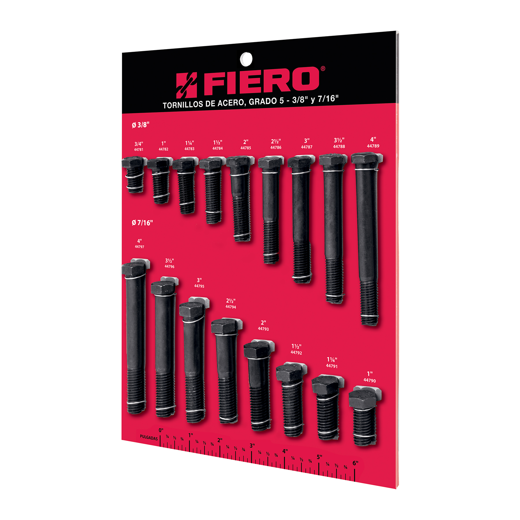 Exhibidor FIERO de tornillos #2, grado 5