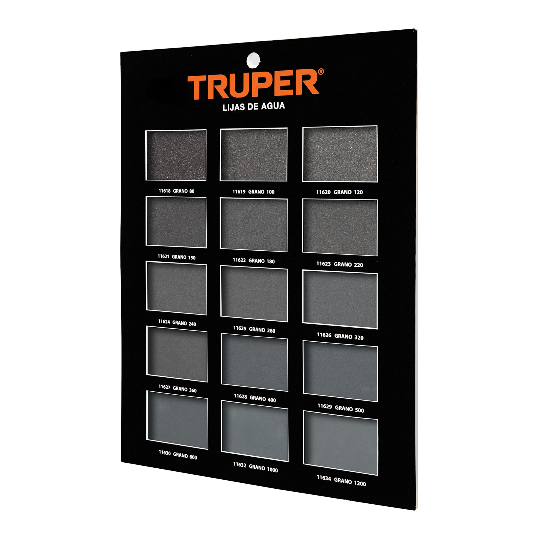 Exhibidor Truper de lijas de agua