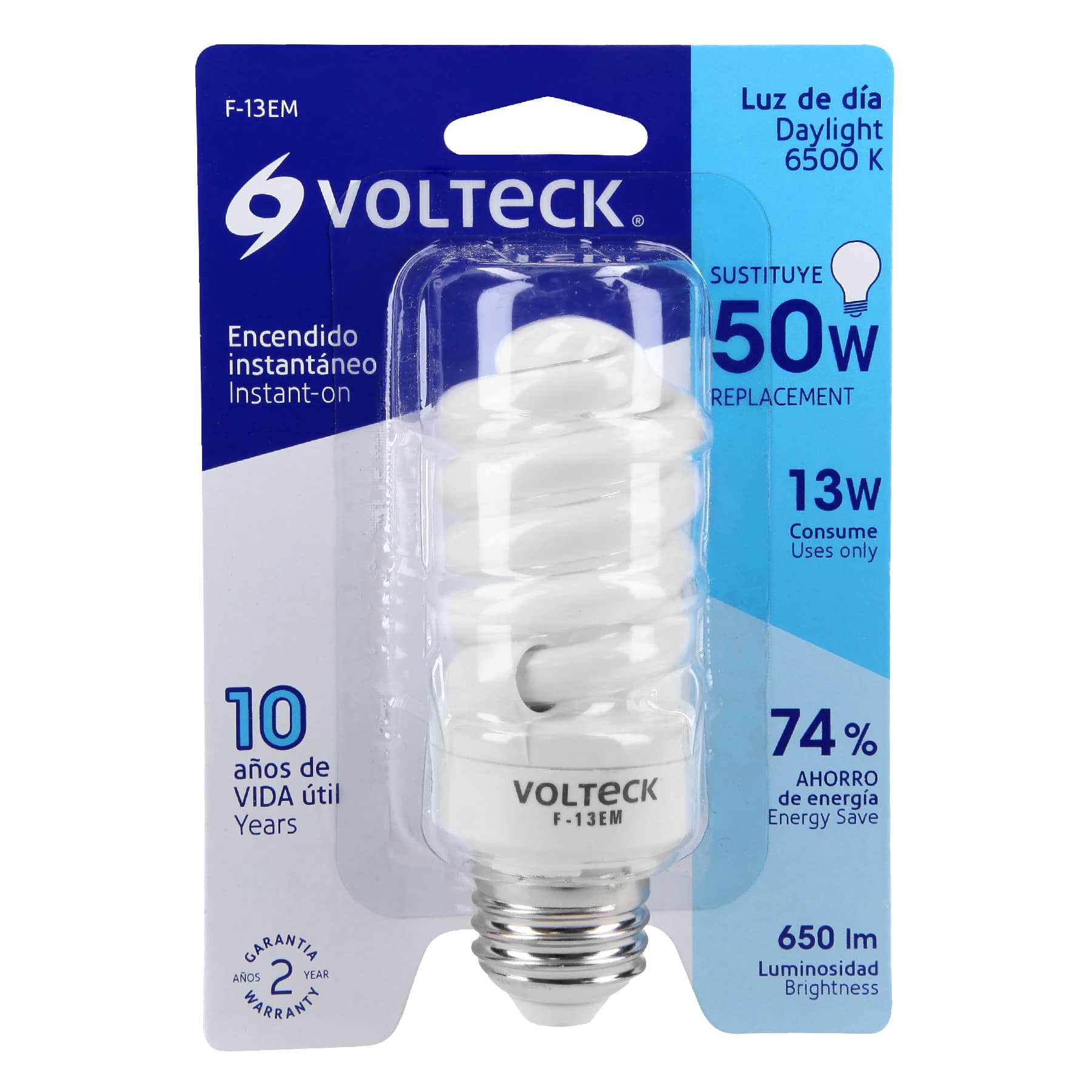 Lámpara espiral mini T2 13 W luz de día en blíster, Volteck - Imagen 4
