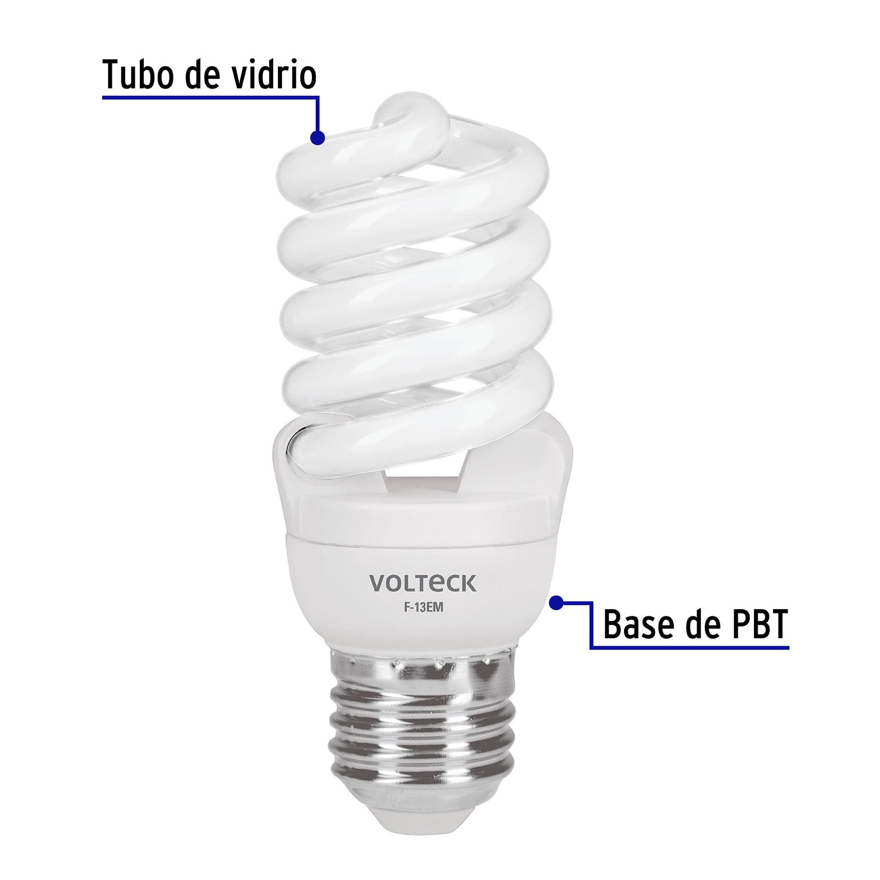 Lámpara espiral mini T2 13 W luz de día en blíster, Volteck - Imagen 2