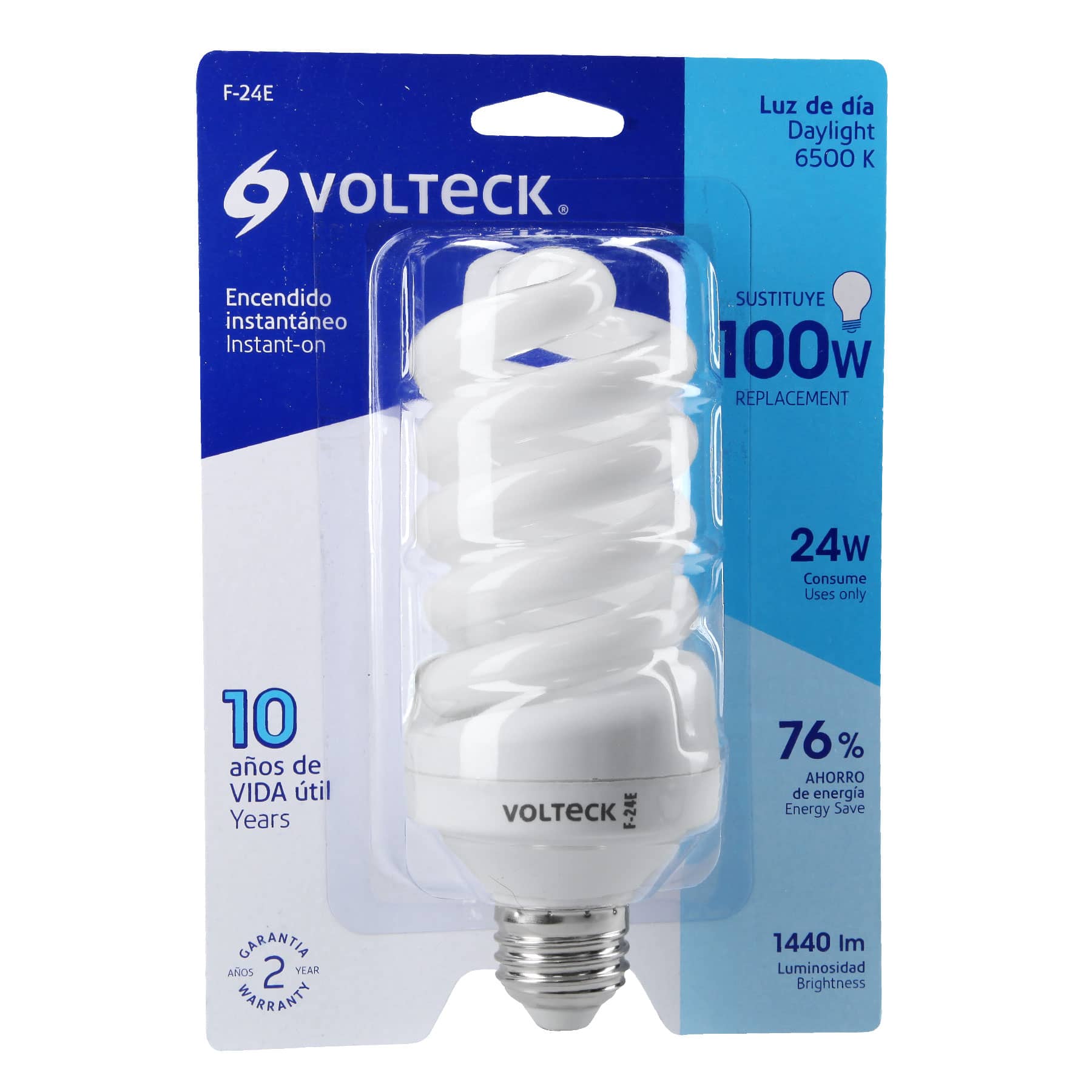 Lámpara espiral T4 24 W luz de día en blíster, Volteck - Imagen 4