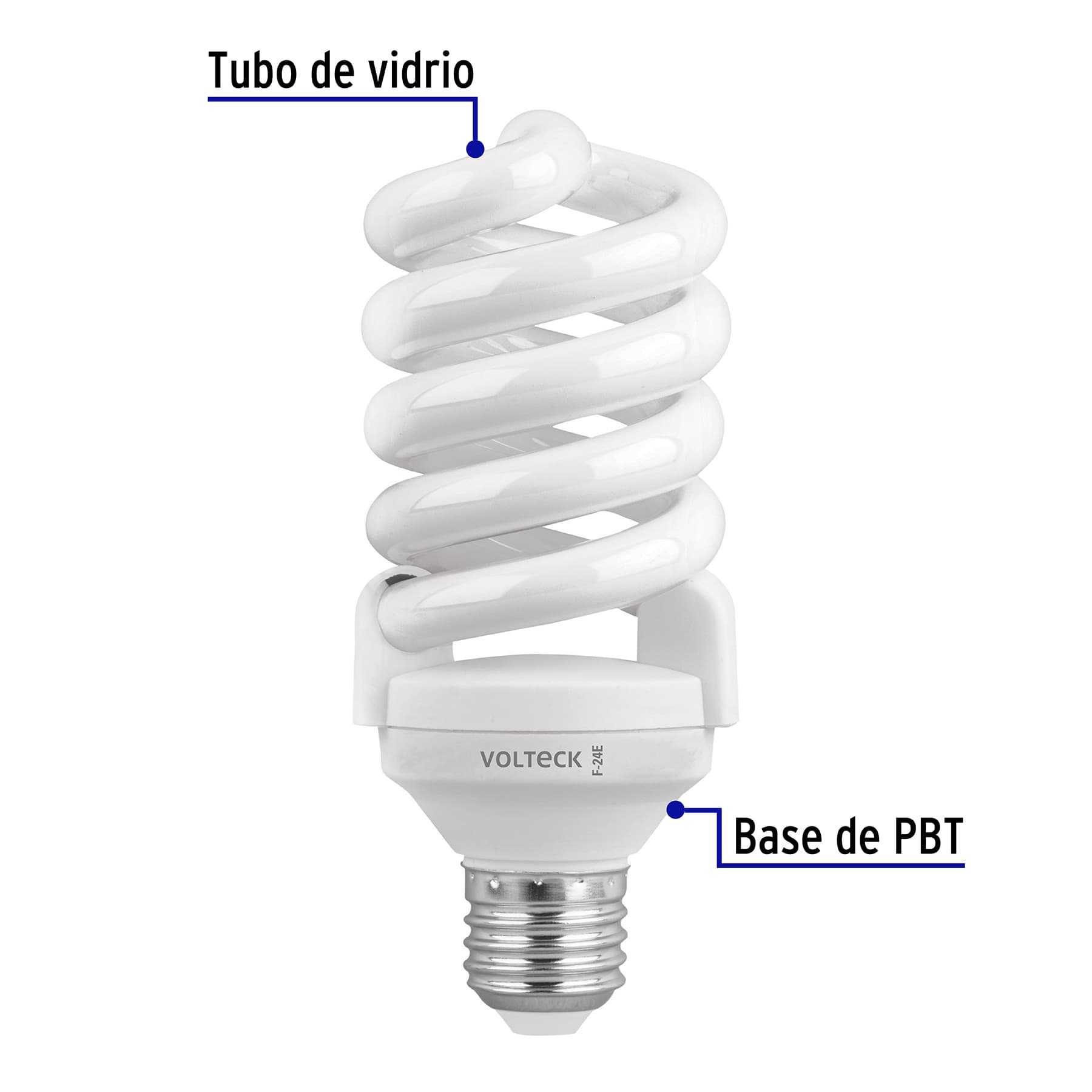Lámpara espiral T4 24 W luz de día en blíster, Volteck - Imagen 2