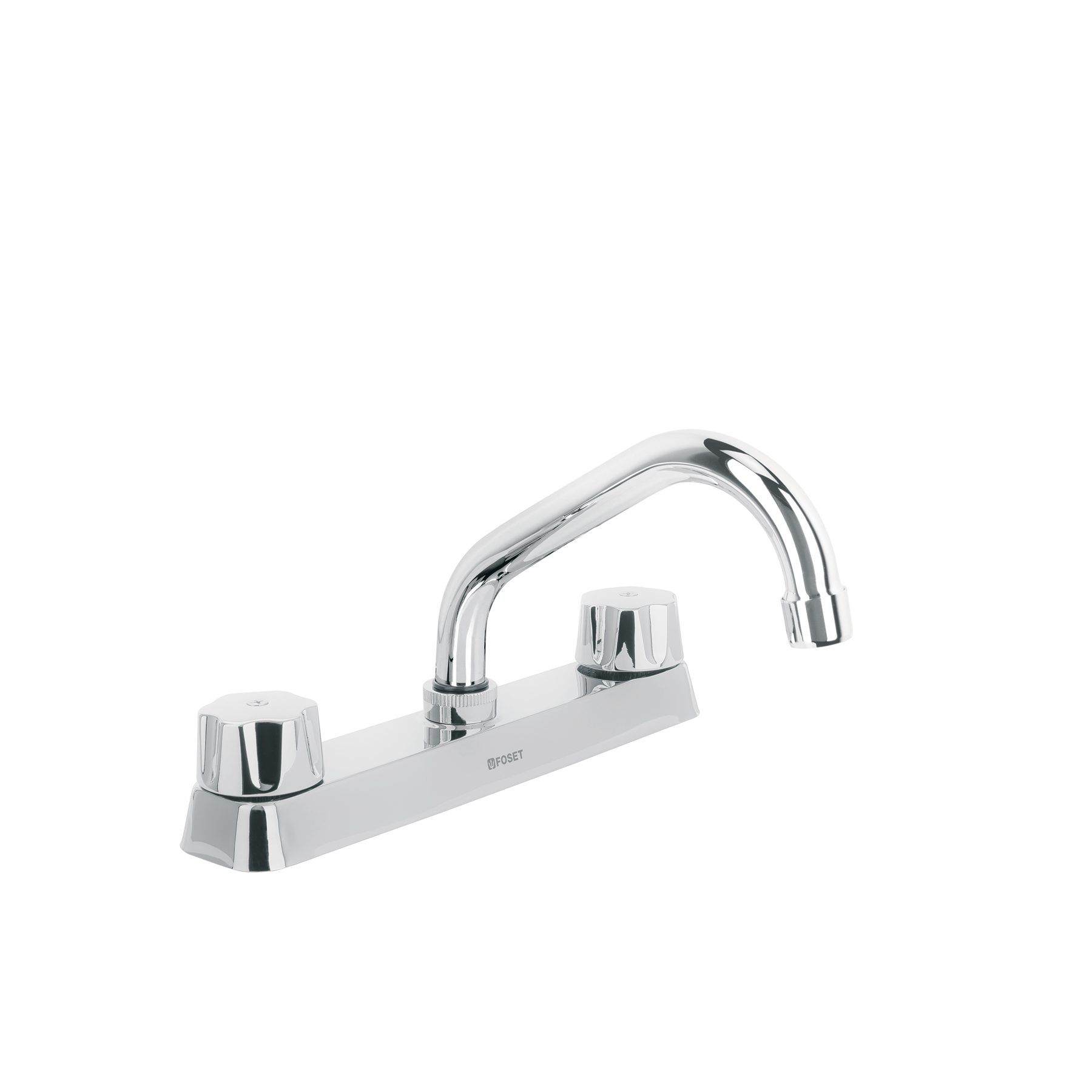 Mezcladora 8' fregadero cromo, cuello corto,hexagonal, BASIC