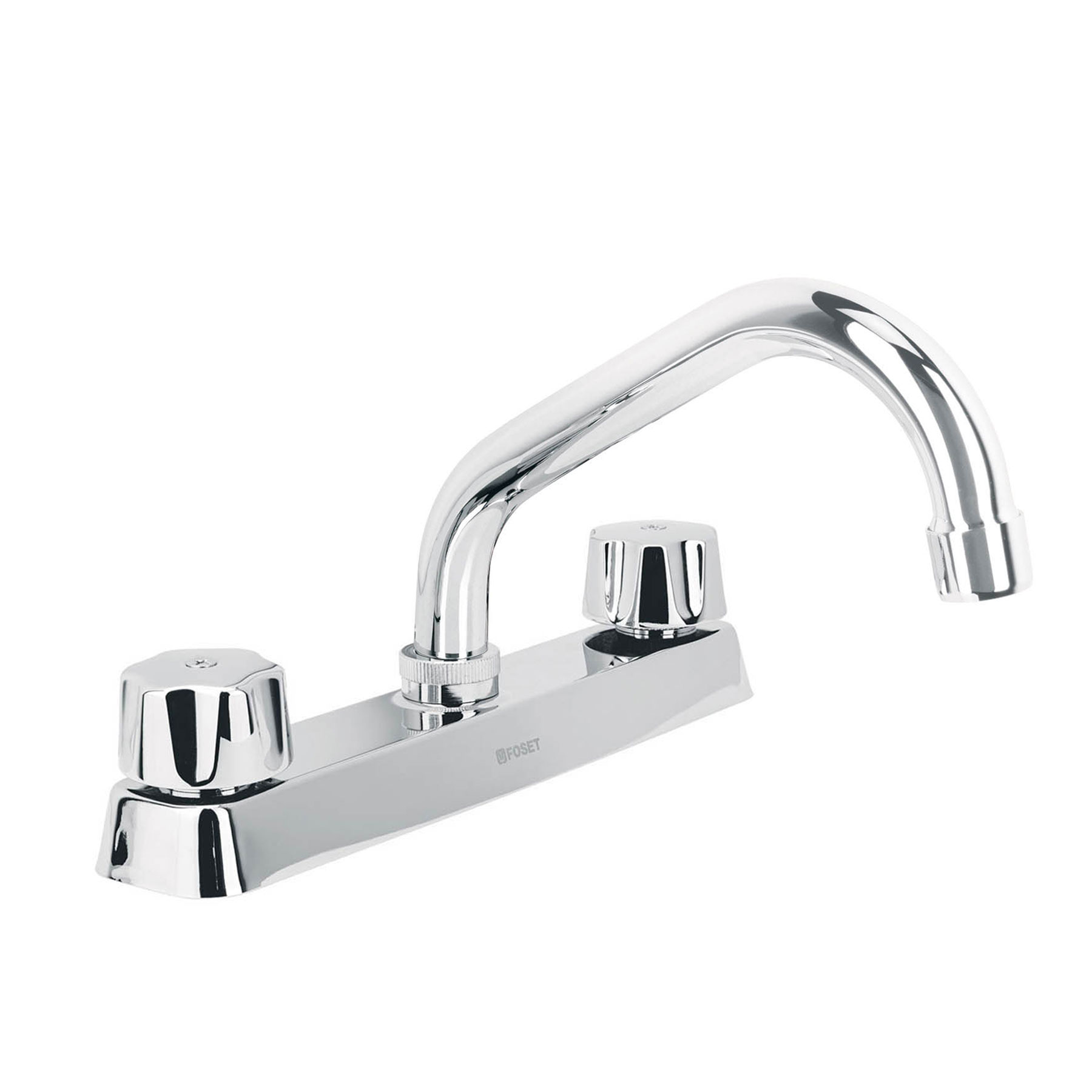 Mezcladora 8' fregadero cromo, cuello corto,compresión,BASIC