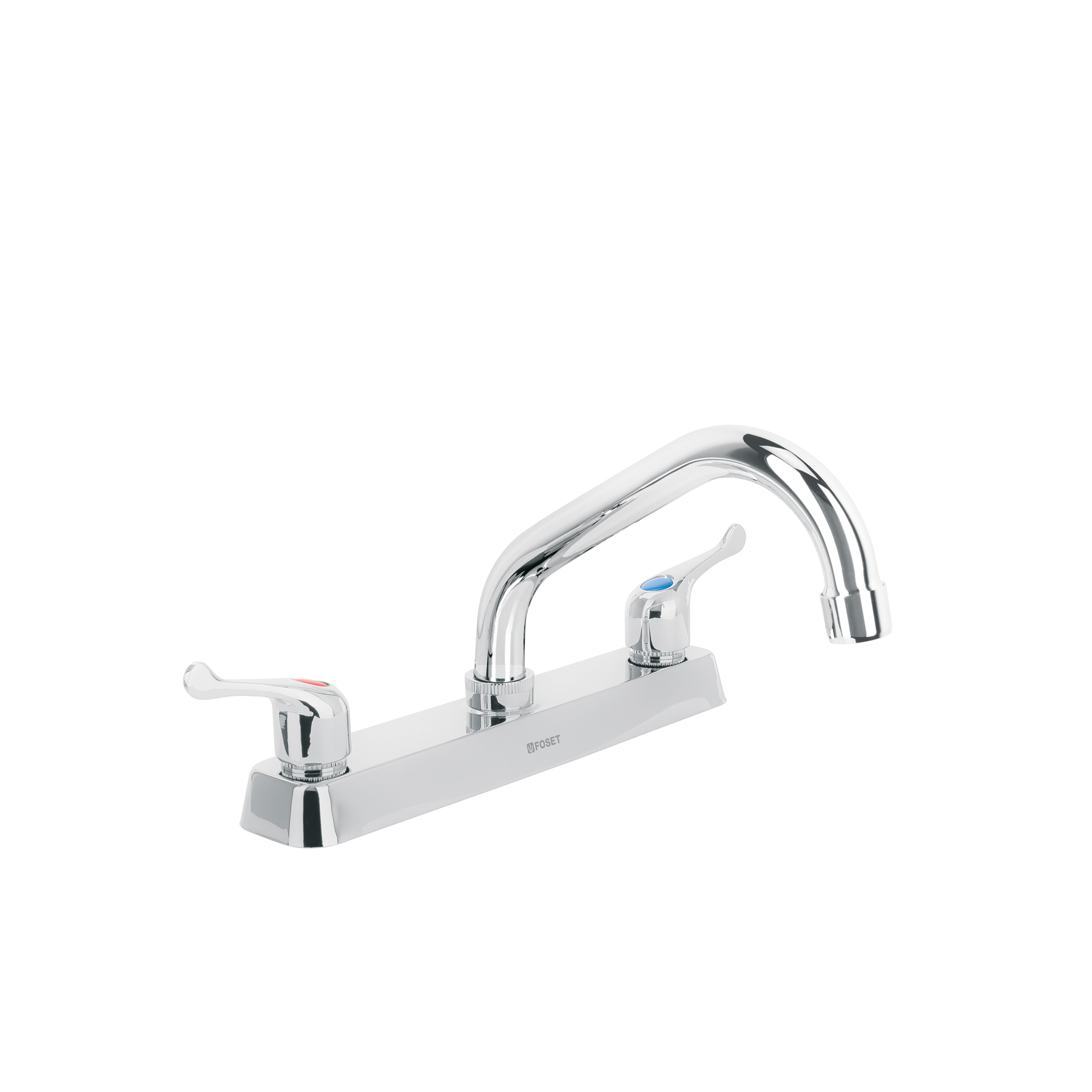 Mezcladora 8' fregadero cromo, cuello corto, palanca, BASIC