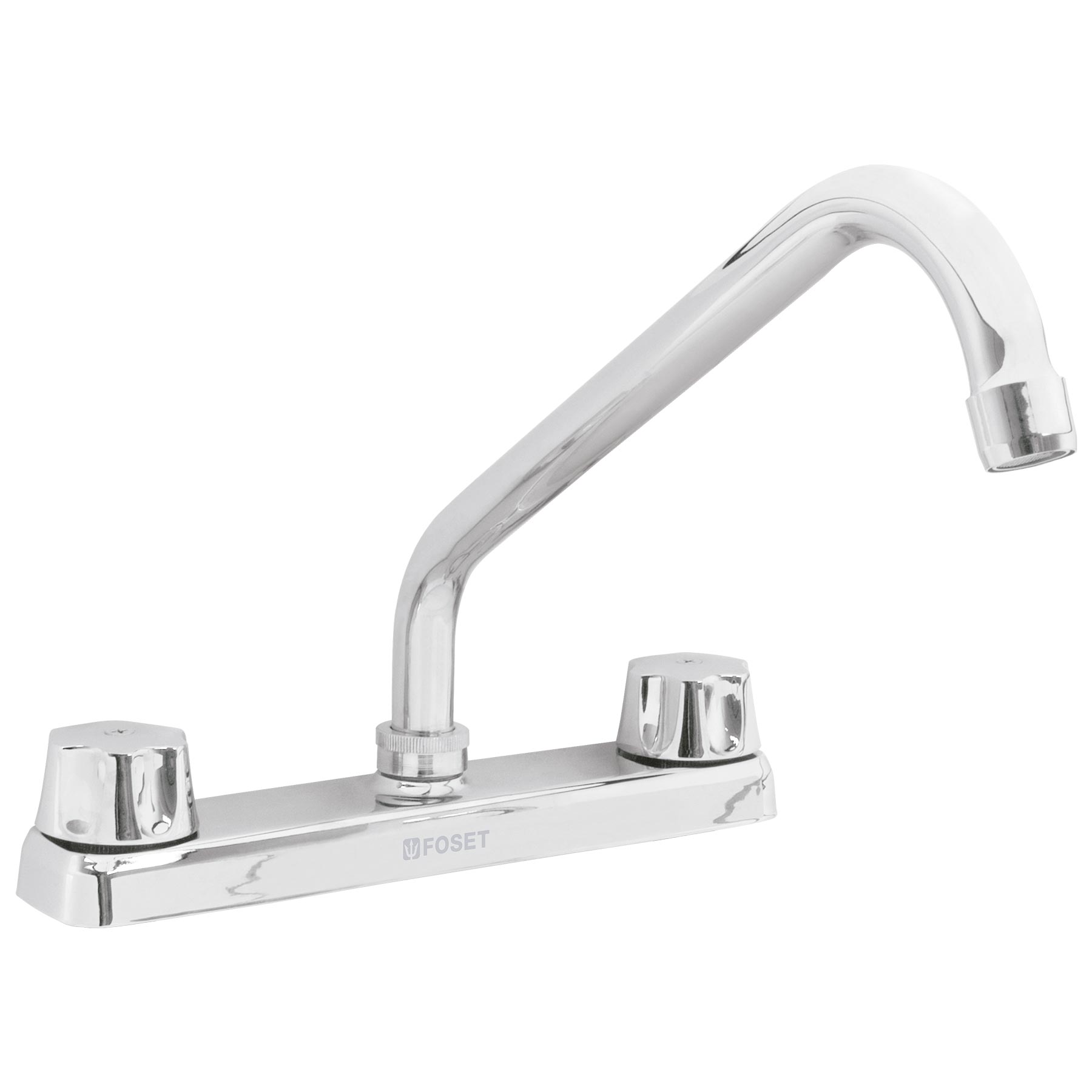 Mezcladora 8' fregadero cromo, cuello largo,compresión,BASIC