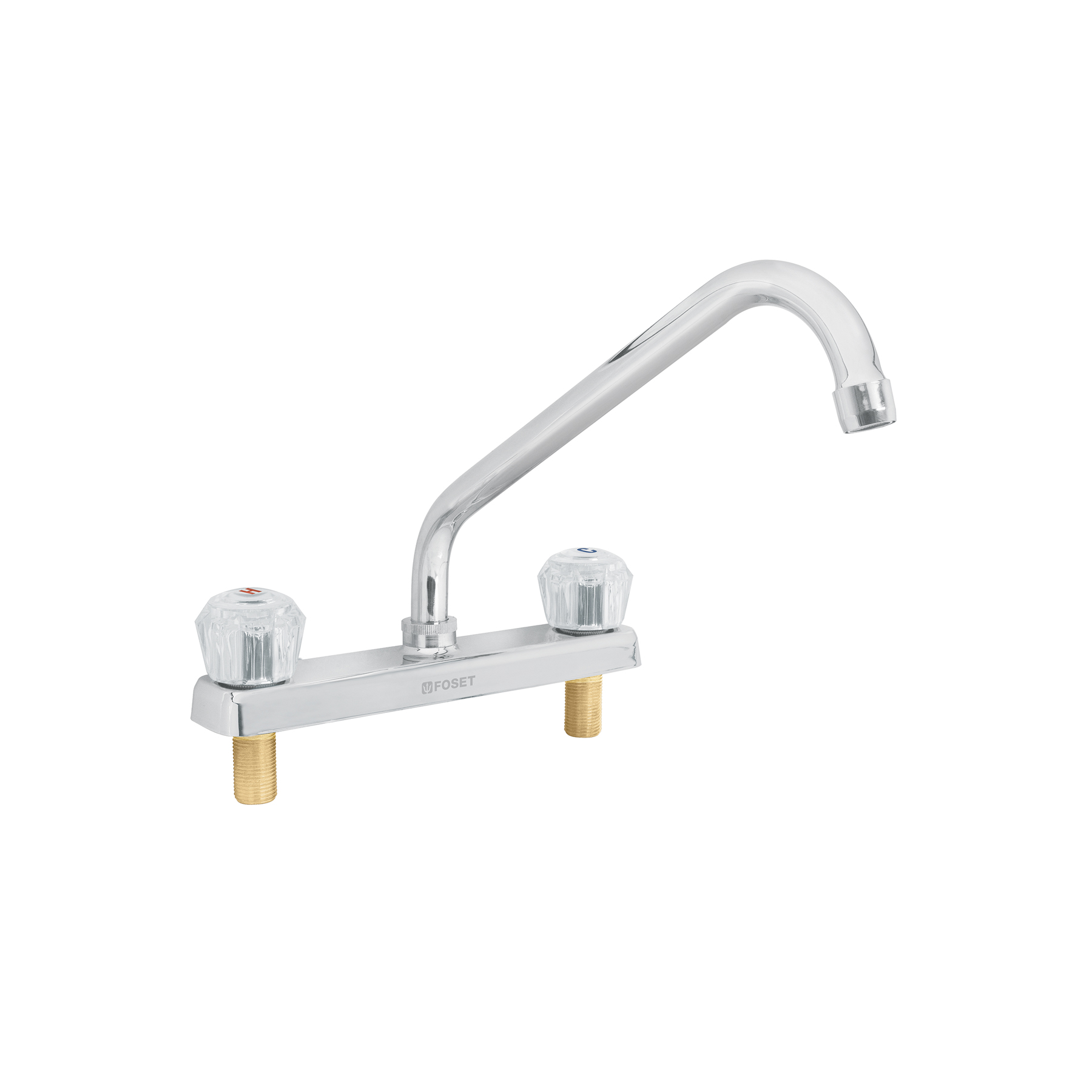 Mezcladora 8' fregadero cromo, cuello largo, acrílico, BASIC