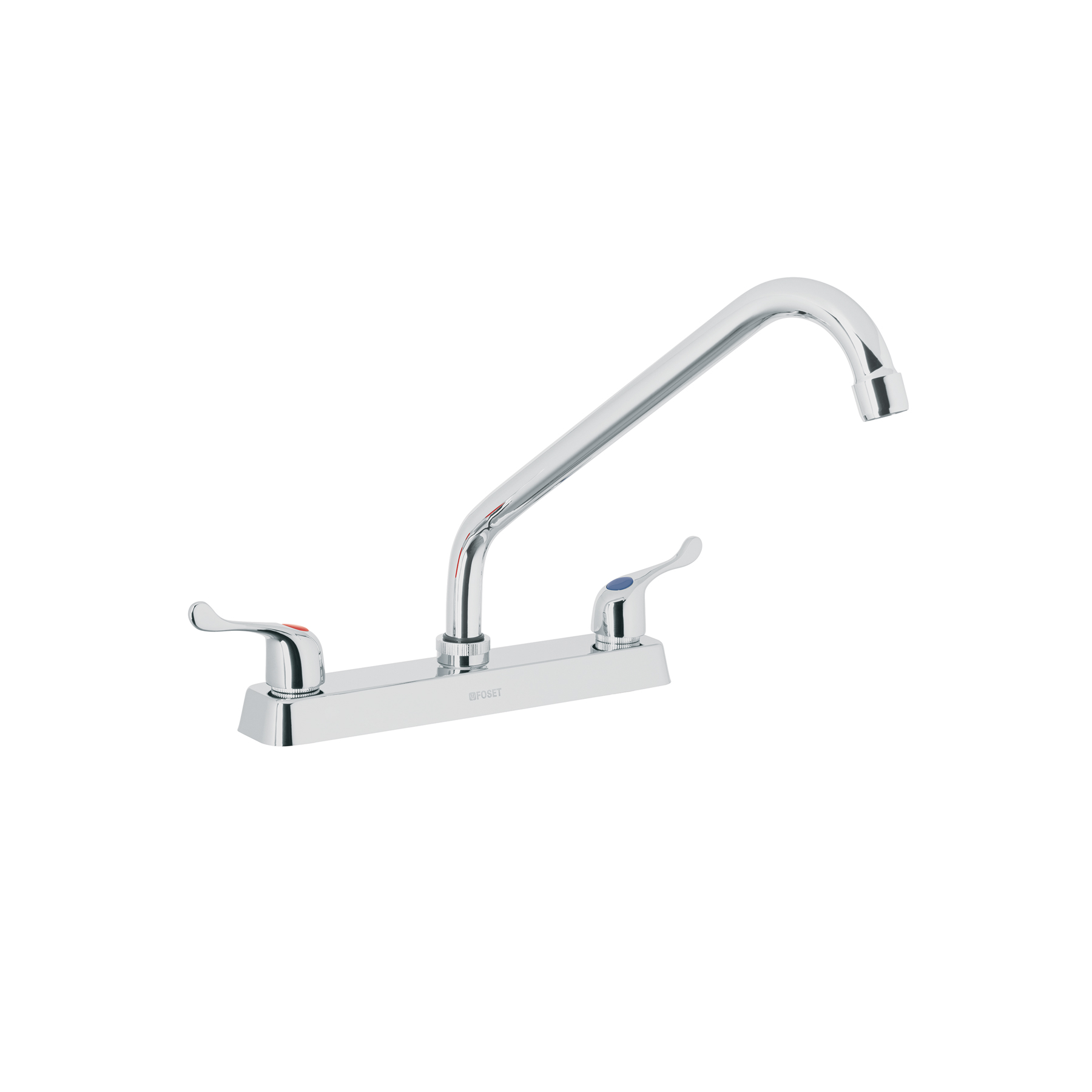 Mezcladora 8' fregadero cromo, cuello largo, palanca, BASIC