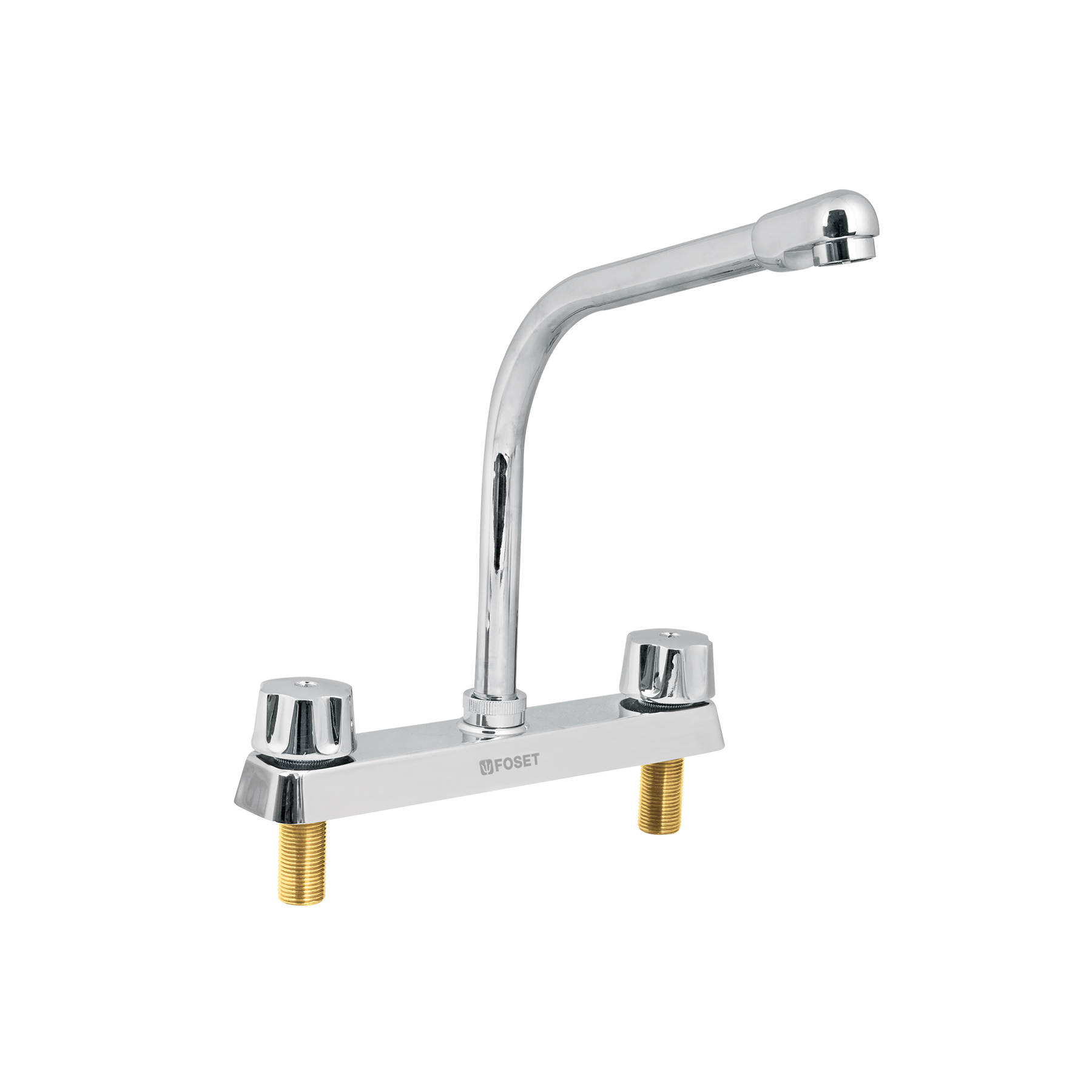 Mezcladora 8' fregadero cromo, cuello cobra,hexagonal, BASIC