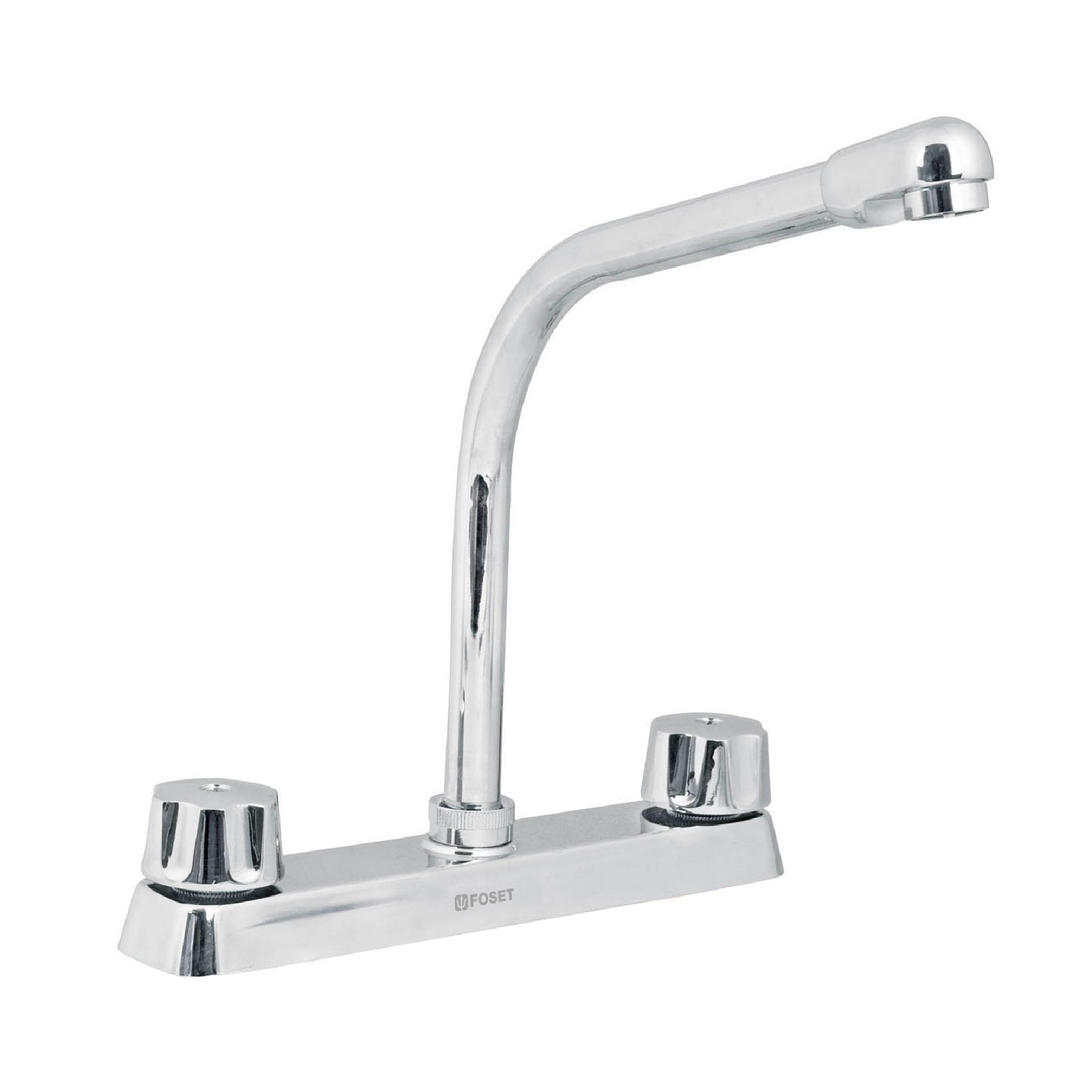 Mezcladora 8' fregadero cromo, cuello cobra,compresión,BASIC