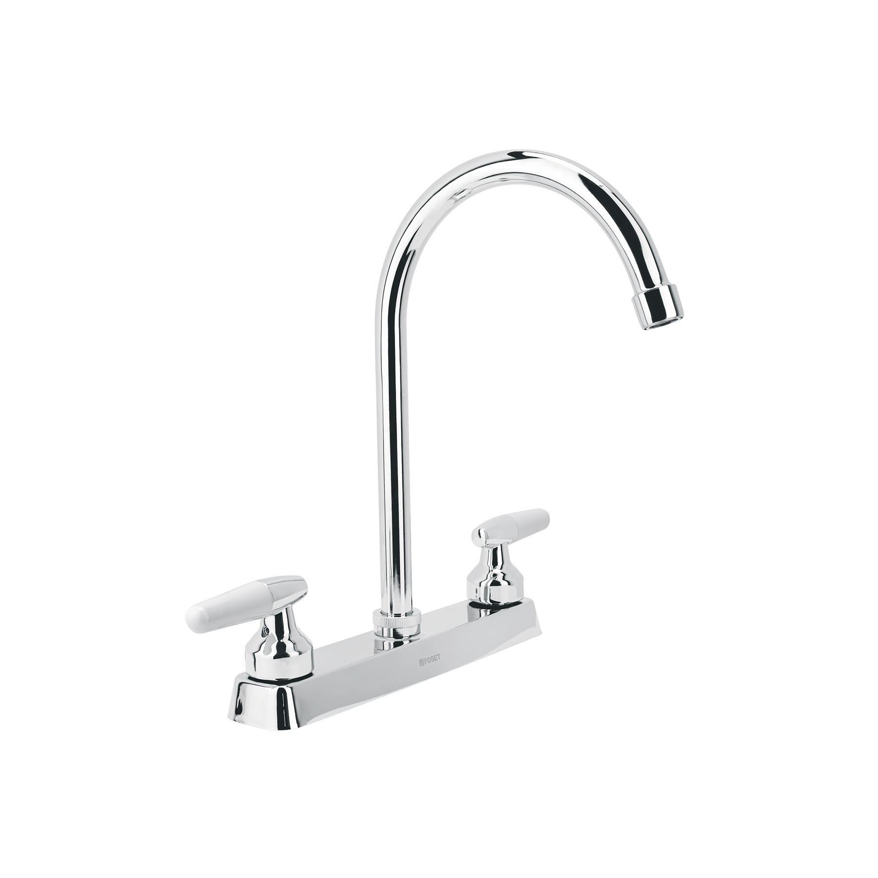 Mezcladora 8' fregadero cromo, cuello curvo, cono, BASIC