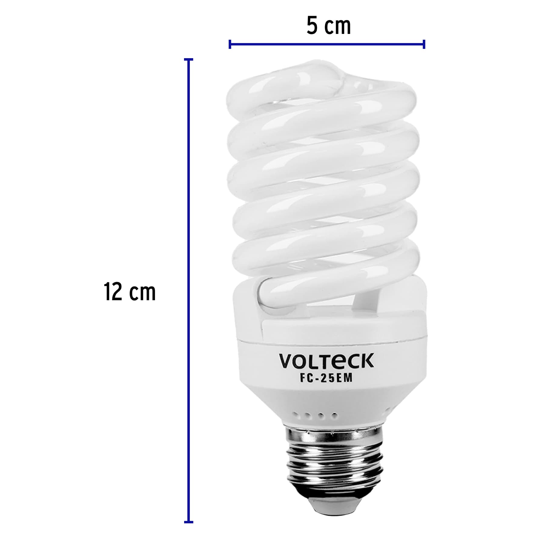 Lámpara espiral mini T2 25 W luz cálida en blíster, Volteck - Imagen 3