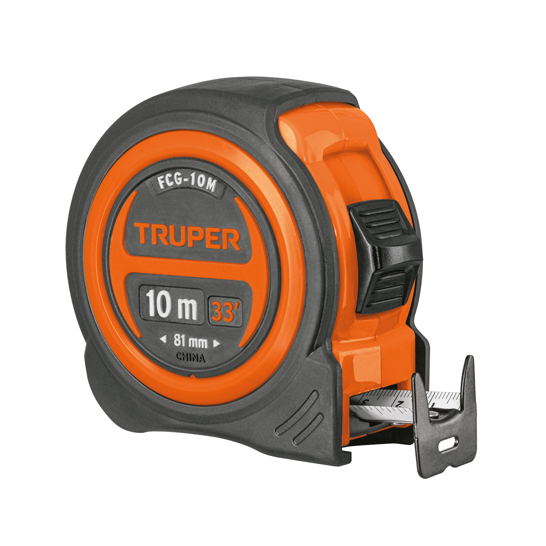 Flexómetro compacto contra impactos 10 m cinta 25 mm, TRUPER