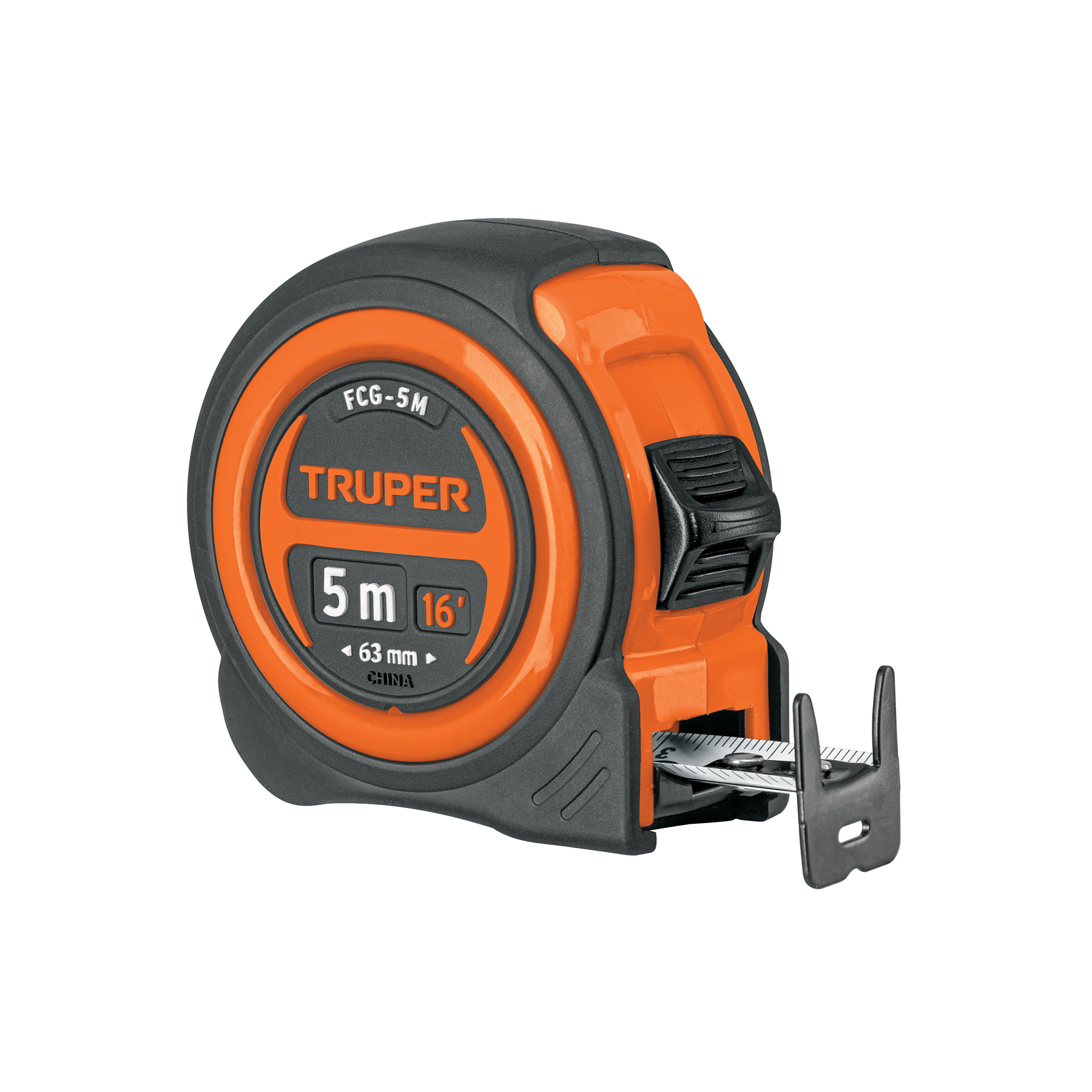 Flexómetro compacto contra impactos 5 m cinta 19 mm, TRUPER