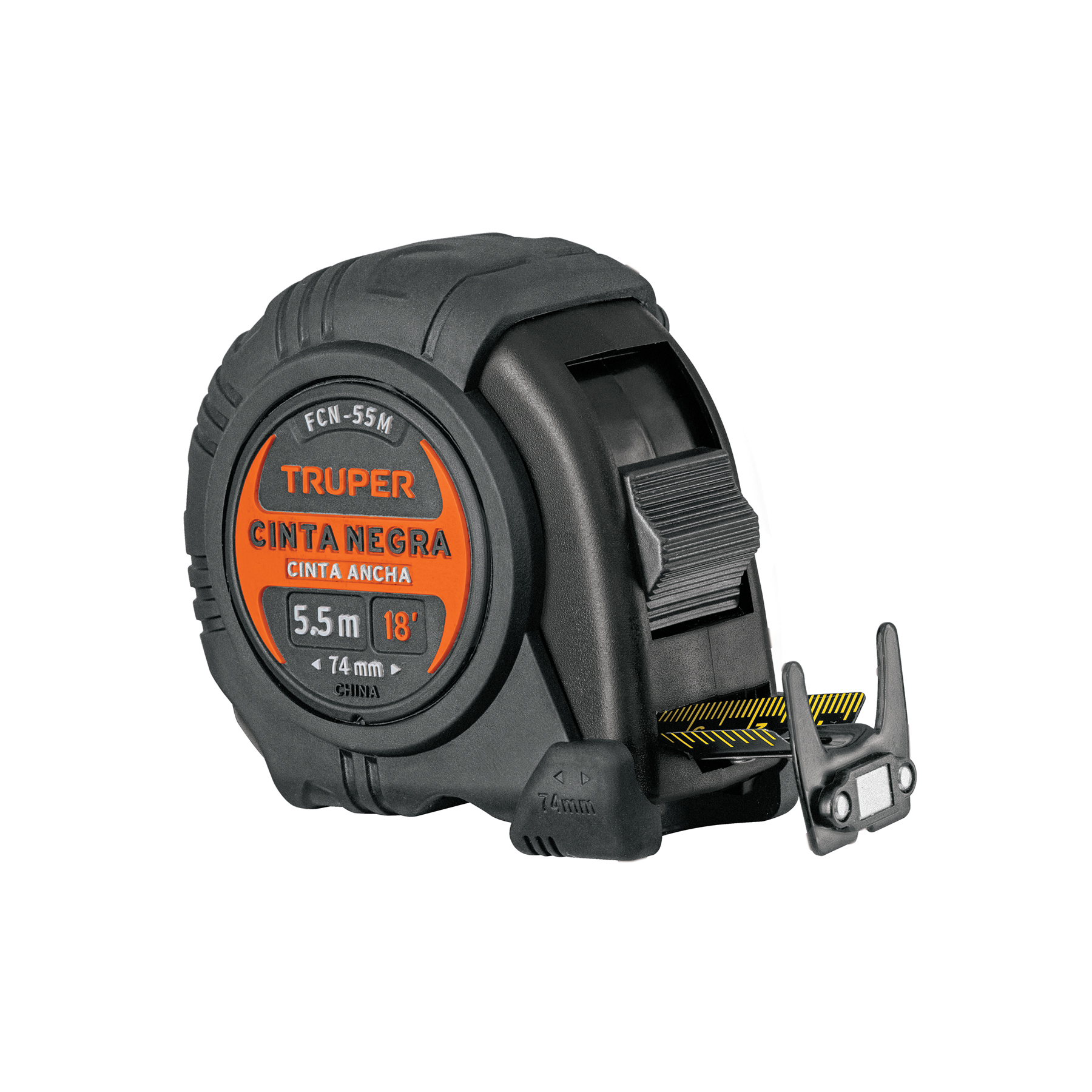 Flexómetro contra impactos 5.5 m, Cinta Negra 25 mm, Truper