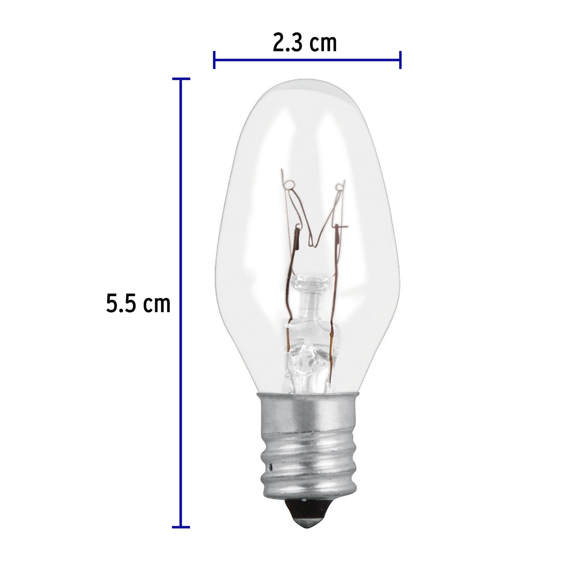 Caja con 50 focos incandescentes transparentes base E12 7.5W - Imagen 2