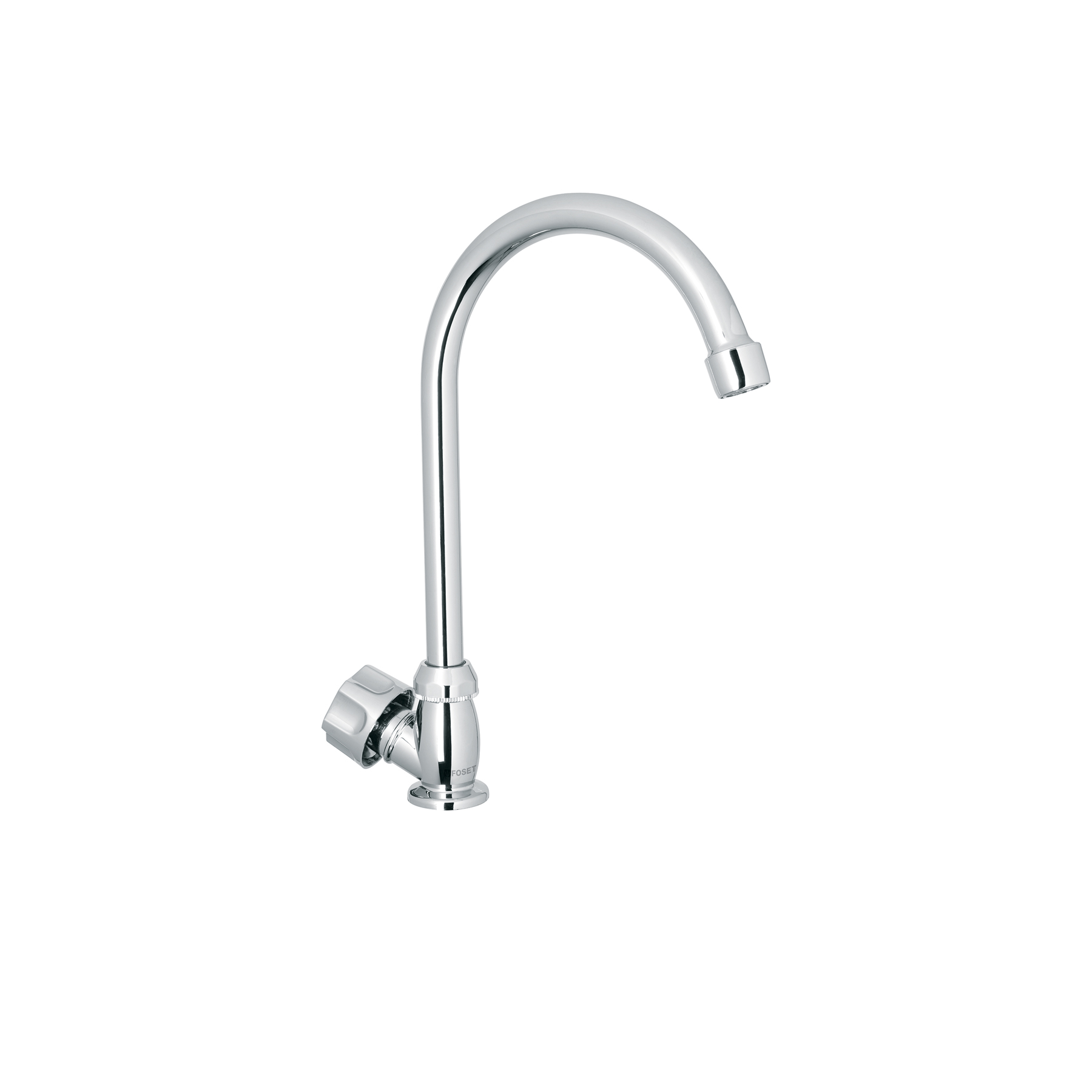 Llave individual fregadero,ABS,cuello curvo,hexagonal, BASIC