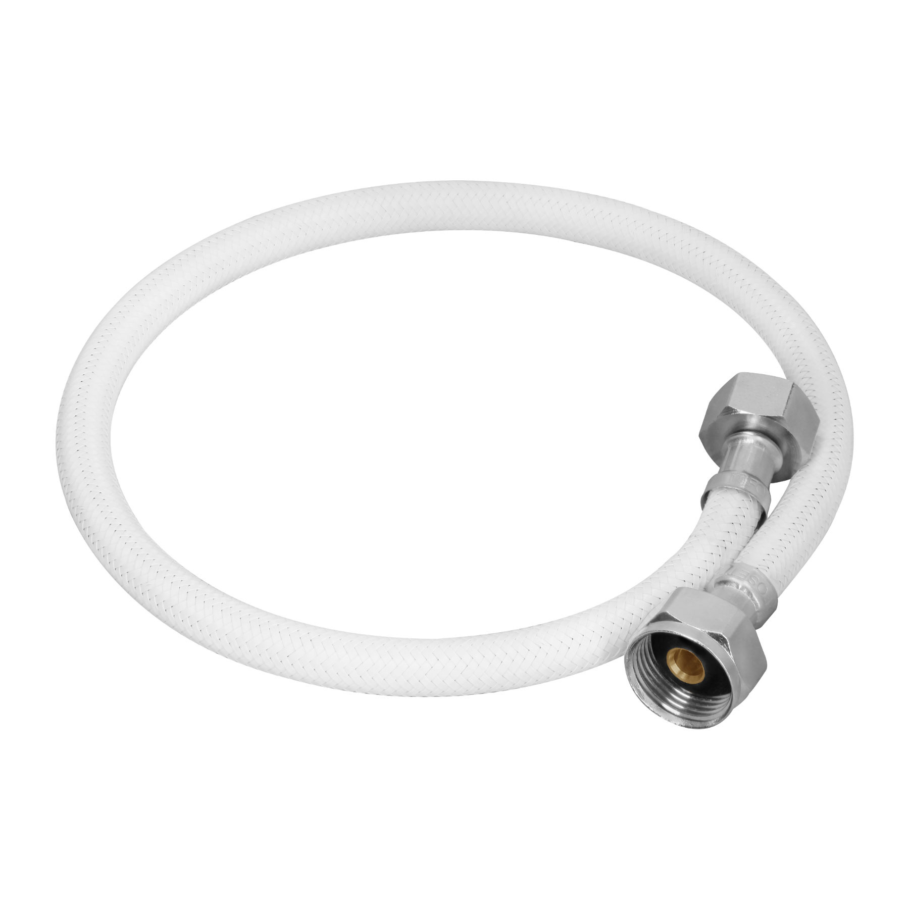 Manguera p/WC, vinilo blanco, 1/2' x 7/8', 60 cm