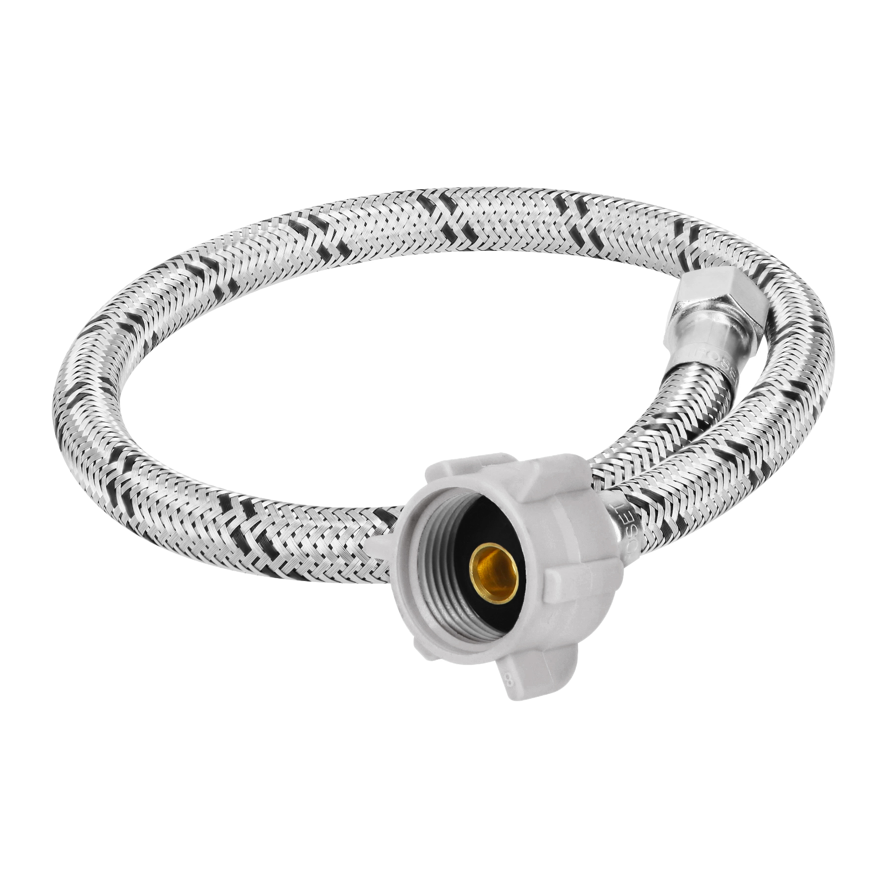 Manguera p/WC, acero inox, 3/8'x7/8', 50cm, plástico/latón