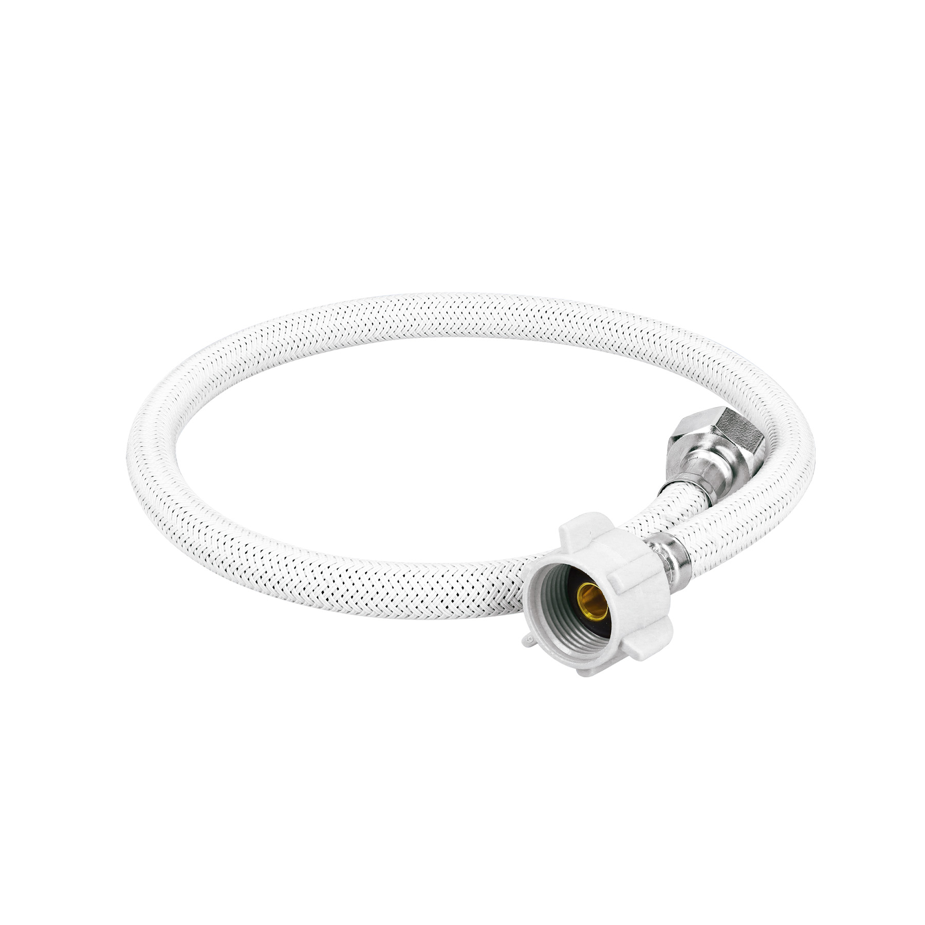 Manguera p/WC vinilo blanco 1/2'x7/8', 60cm, plástico/latón