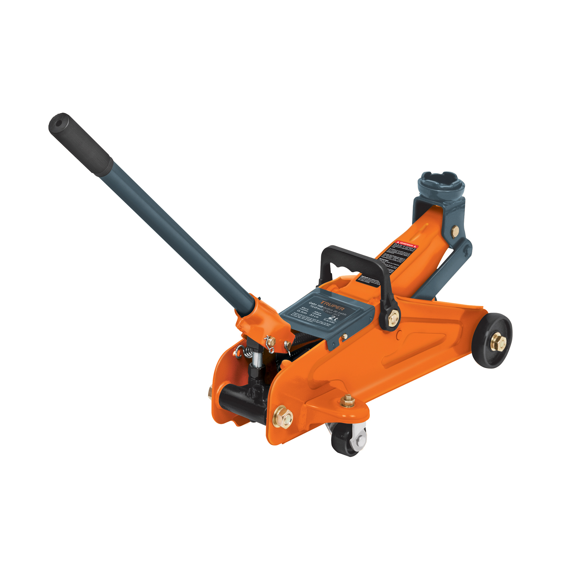 Gato hidráulico de patín, 2t, 30 movimientos, Truper