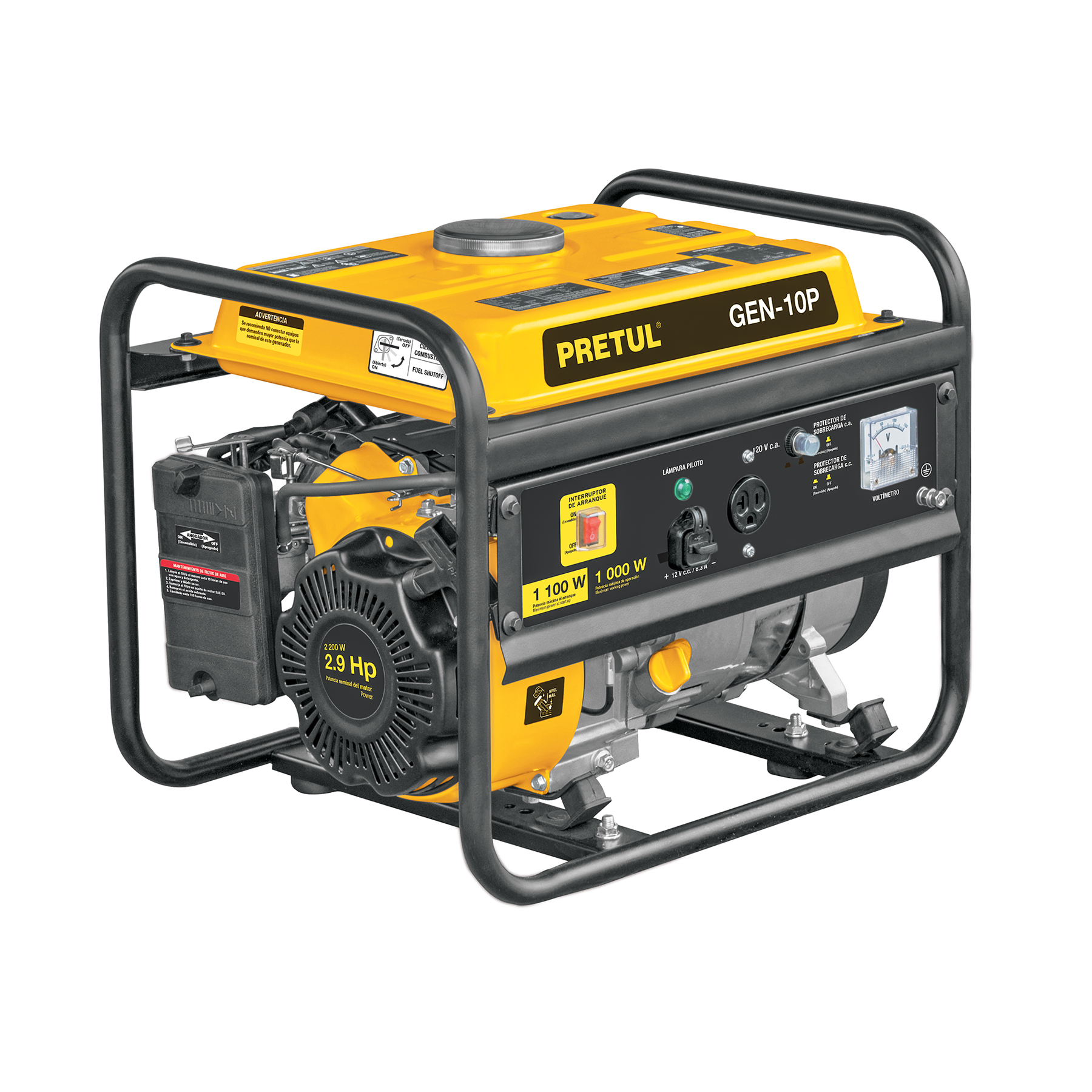 Generador portátil 1 kW motor a gasolina, PRETUL