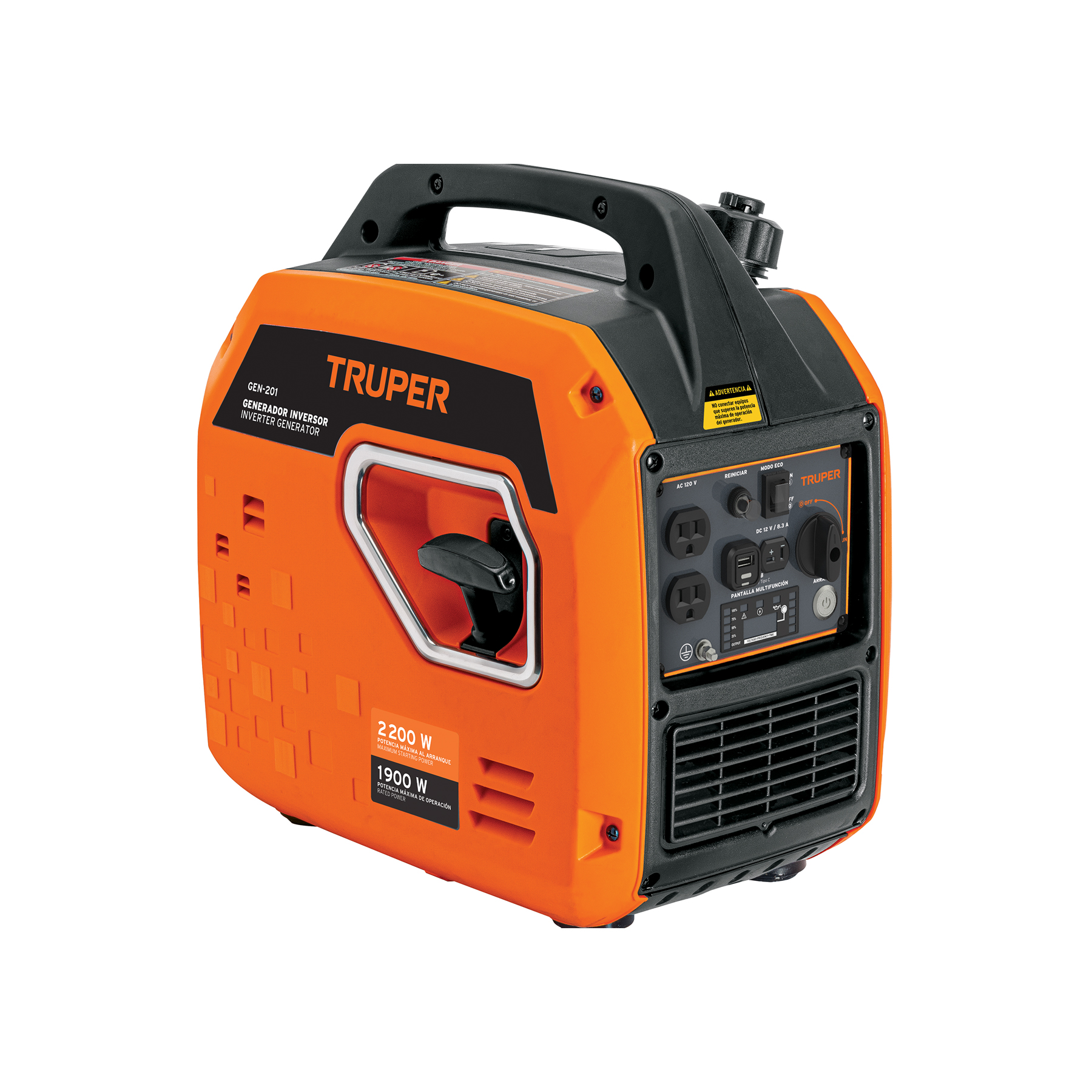 Generador silencioso inverter 2.2kW, 80 cc, enc. electrónico