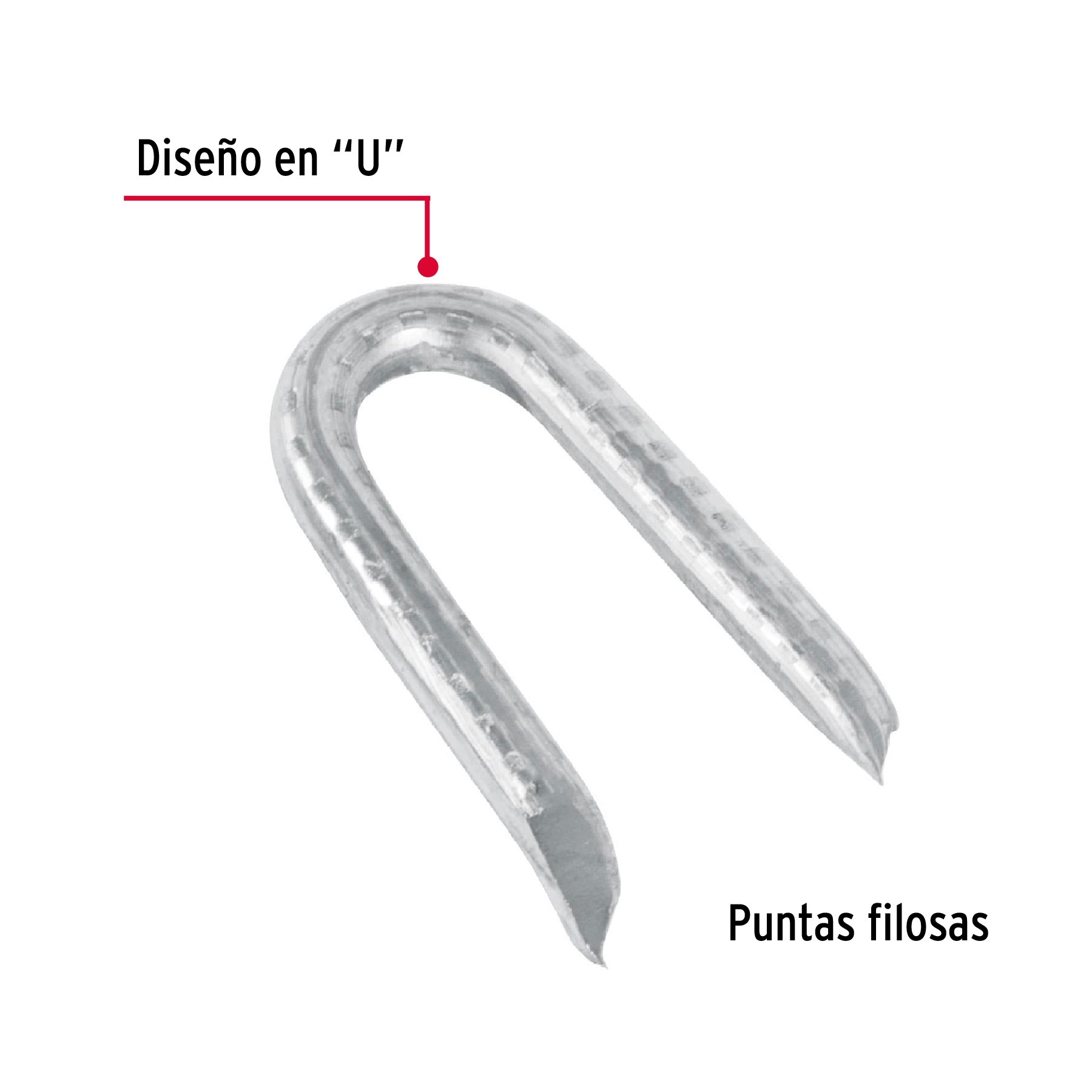Caja con 10 kg grapas 1-1/4' galvanizadas p/alambre de púas - Imagen 2