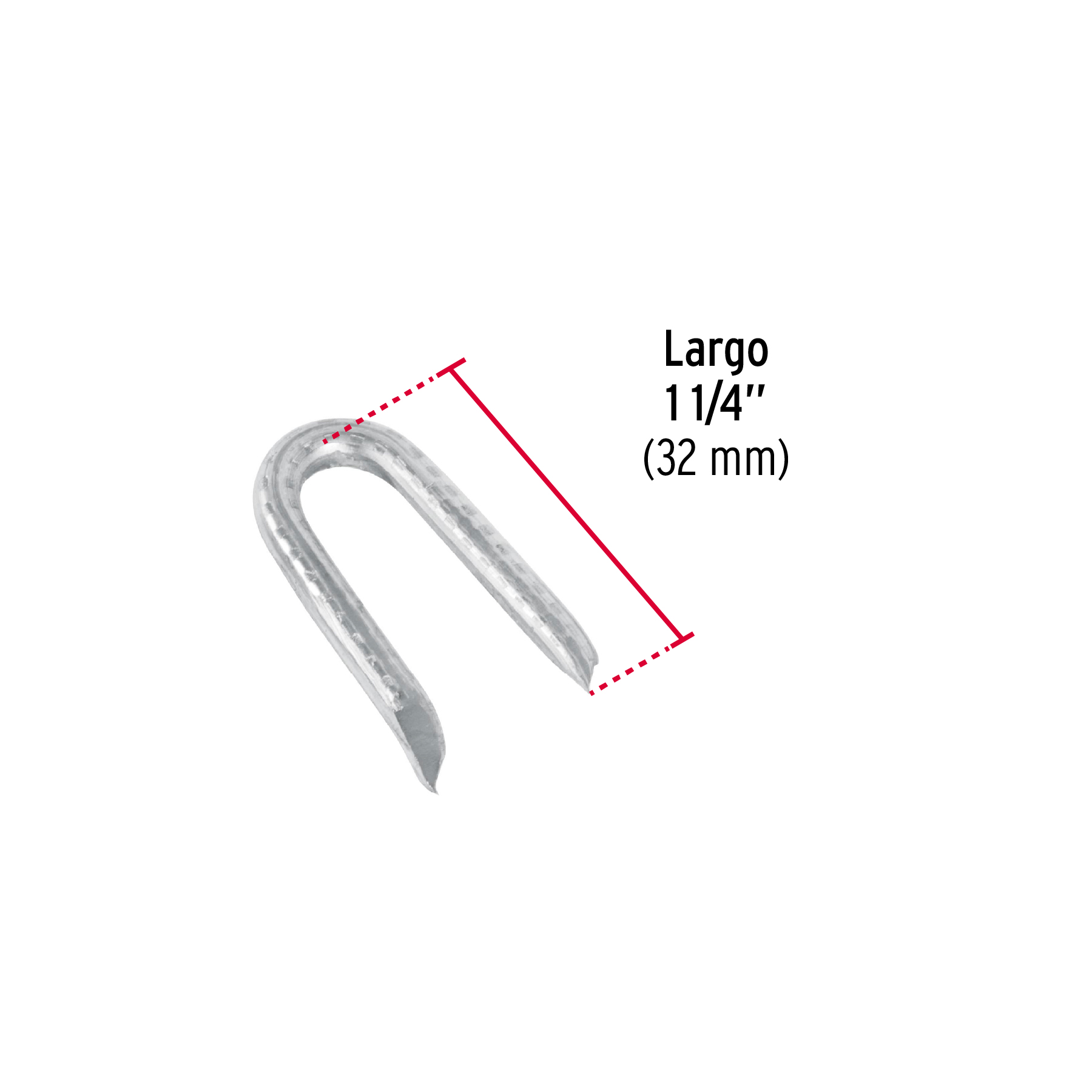 Caja con 10 kg grapas 1-1/4' galvanizadas p/alambre de púas - Imagen 4