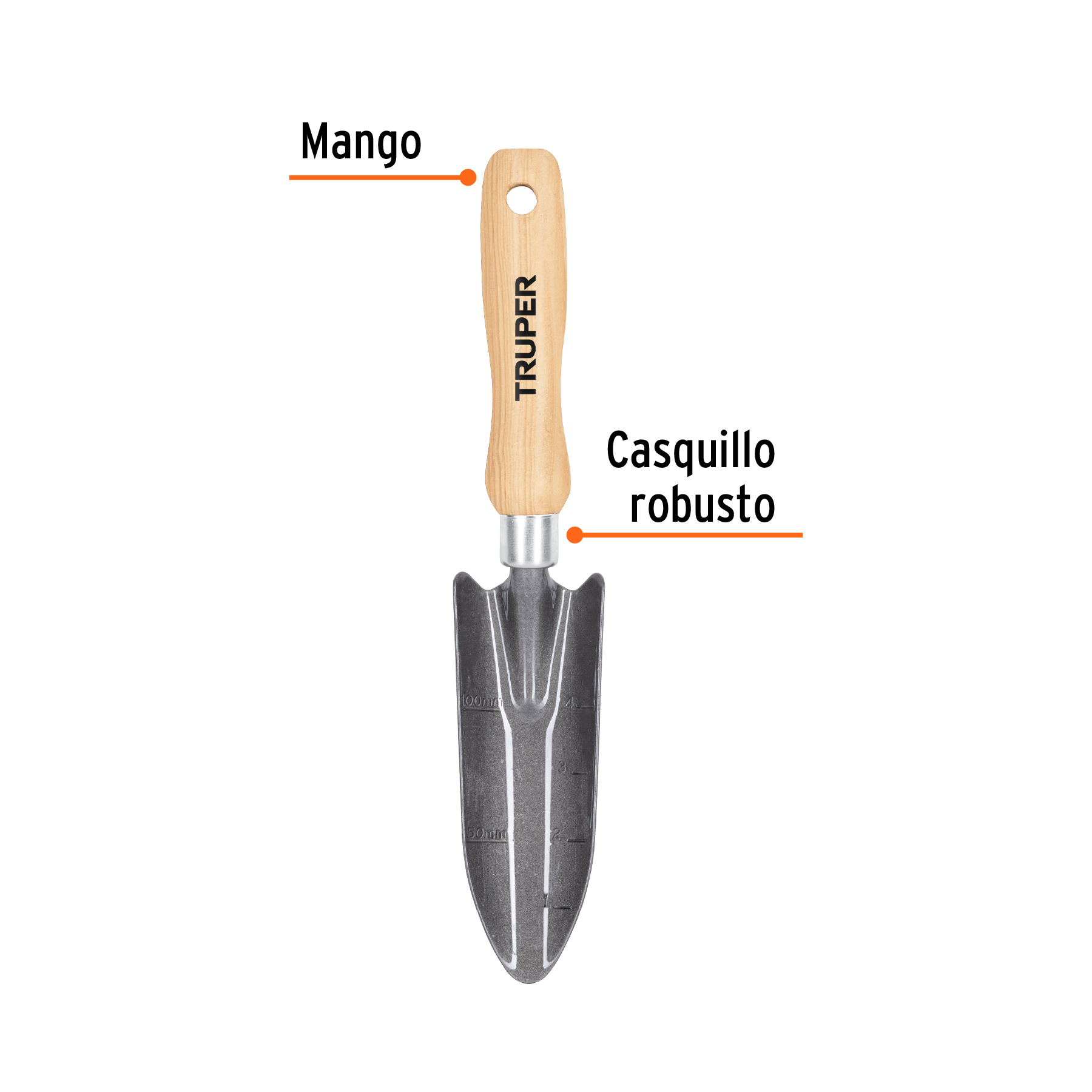 Transplantador para jardín, mango de 6', Truper - Imagen 2