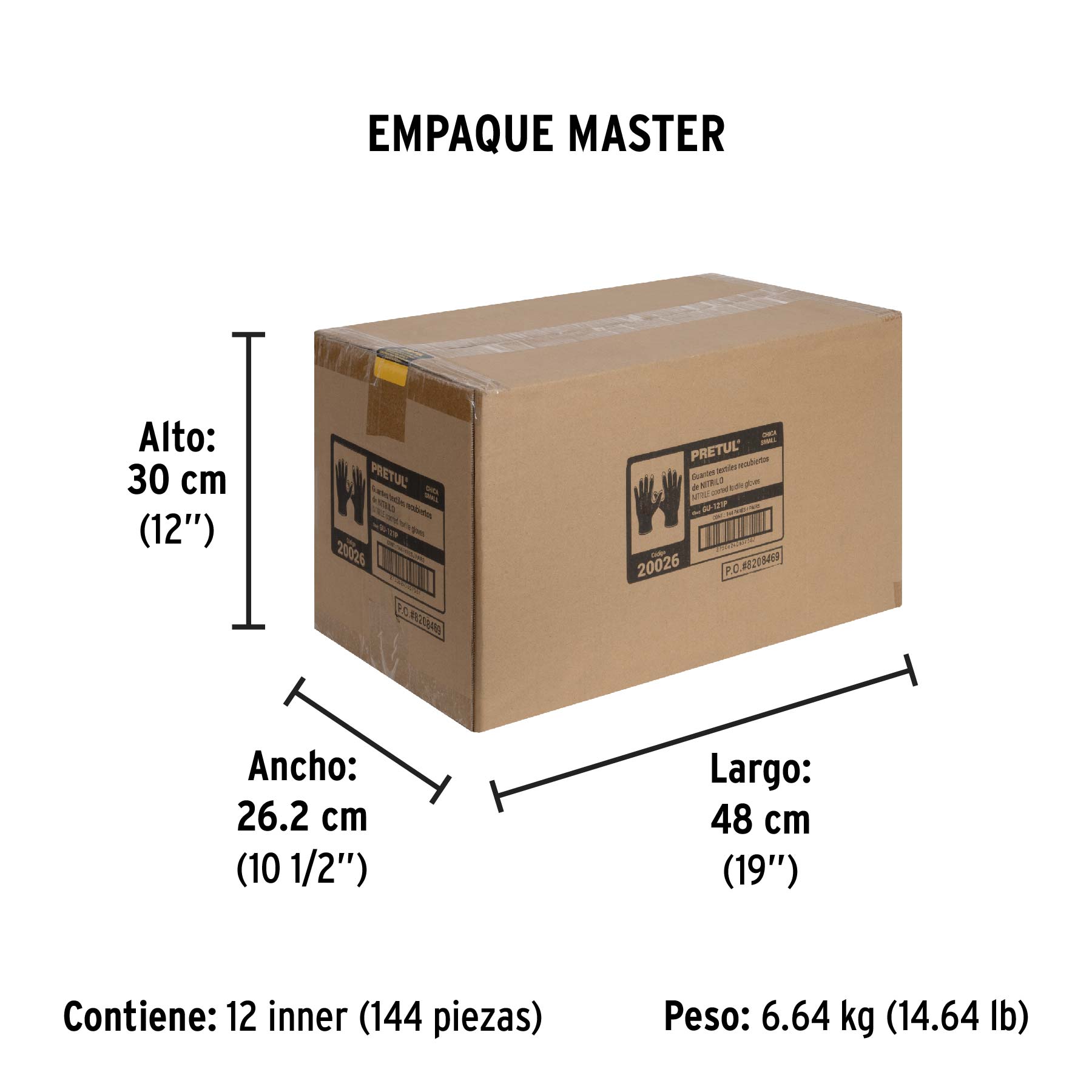 Guantes de nylon recubiertos de nitrilo, CH, PRETUL