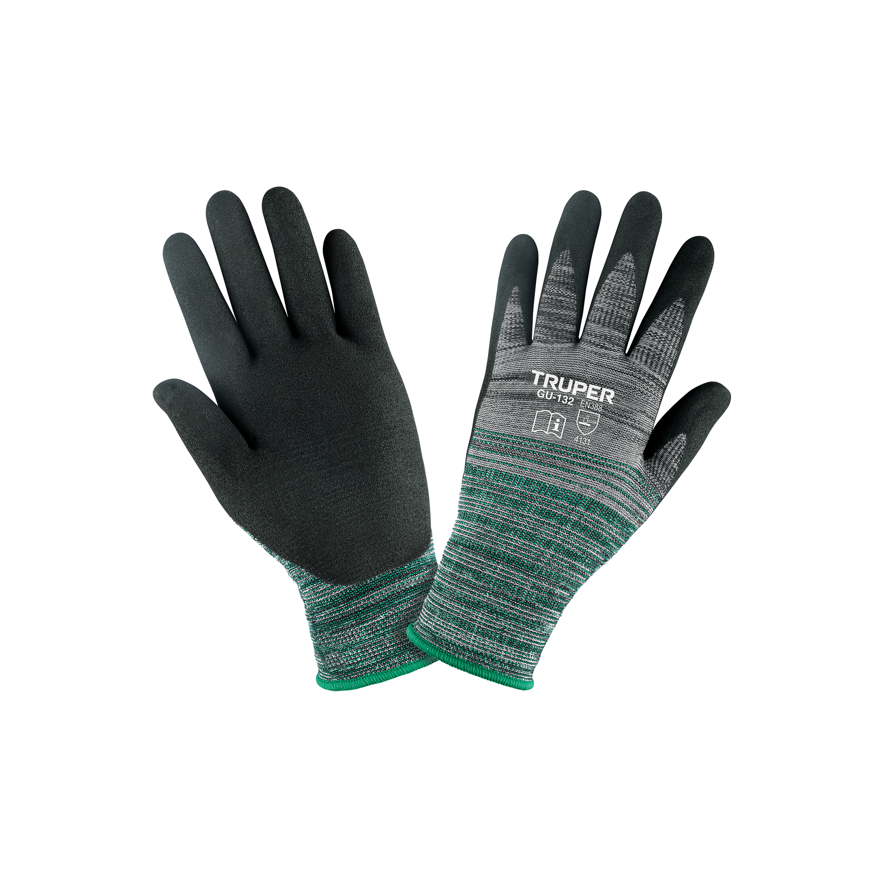 Guantes de nylon recubiertos de nitrilo arenoso, M, TRUPER