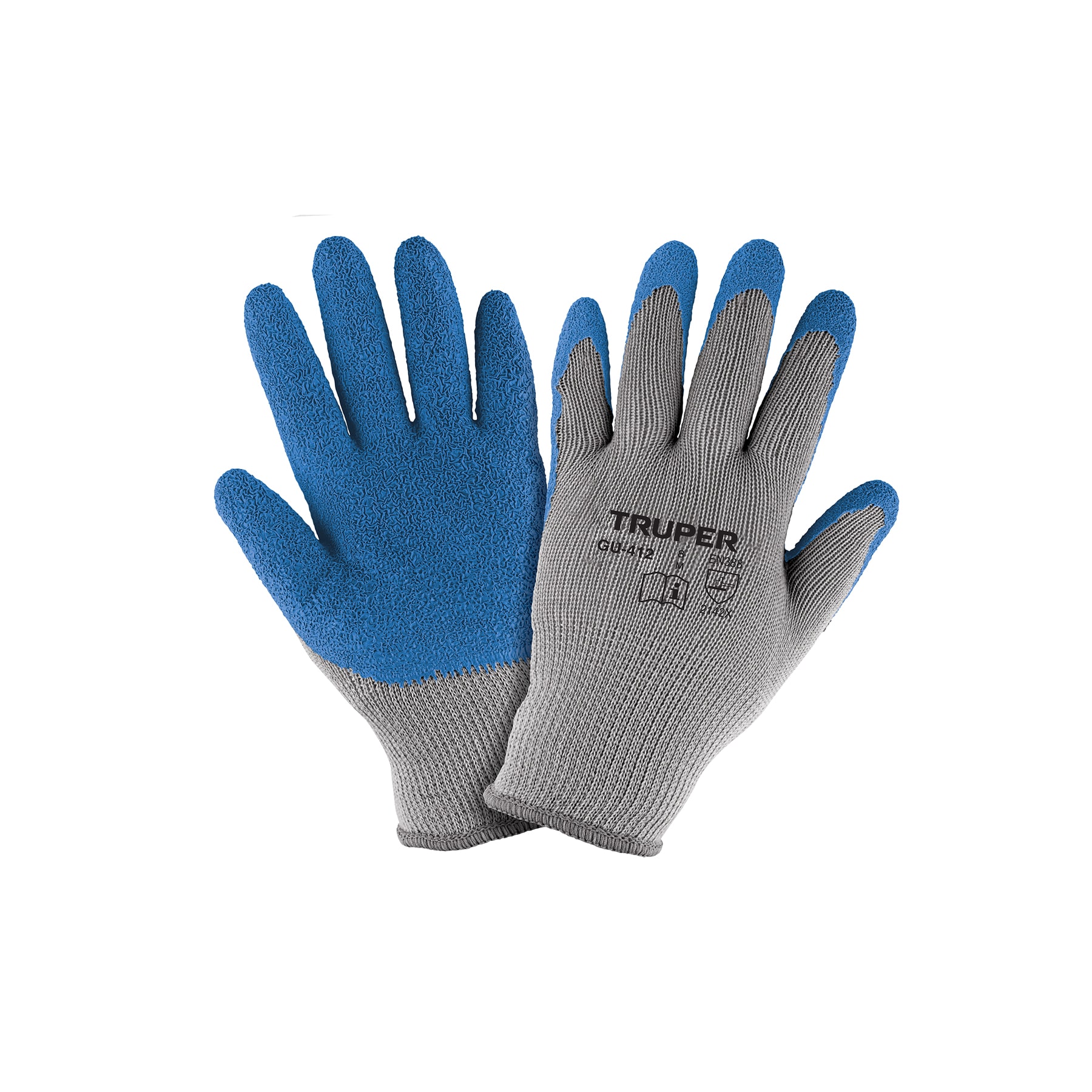 Guantes de poliéster recubiertos de latex, M, TRUPER