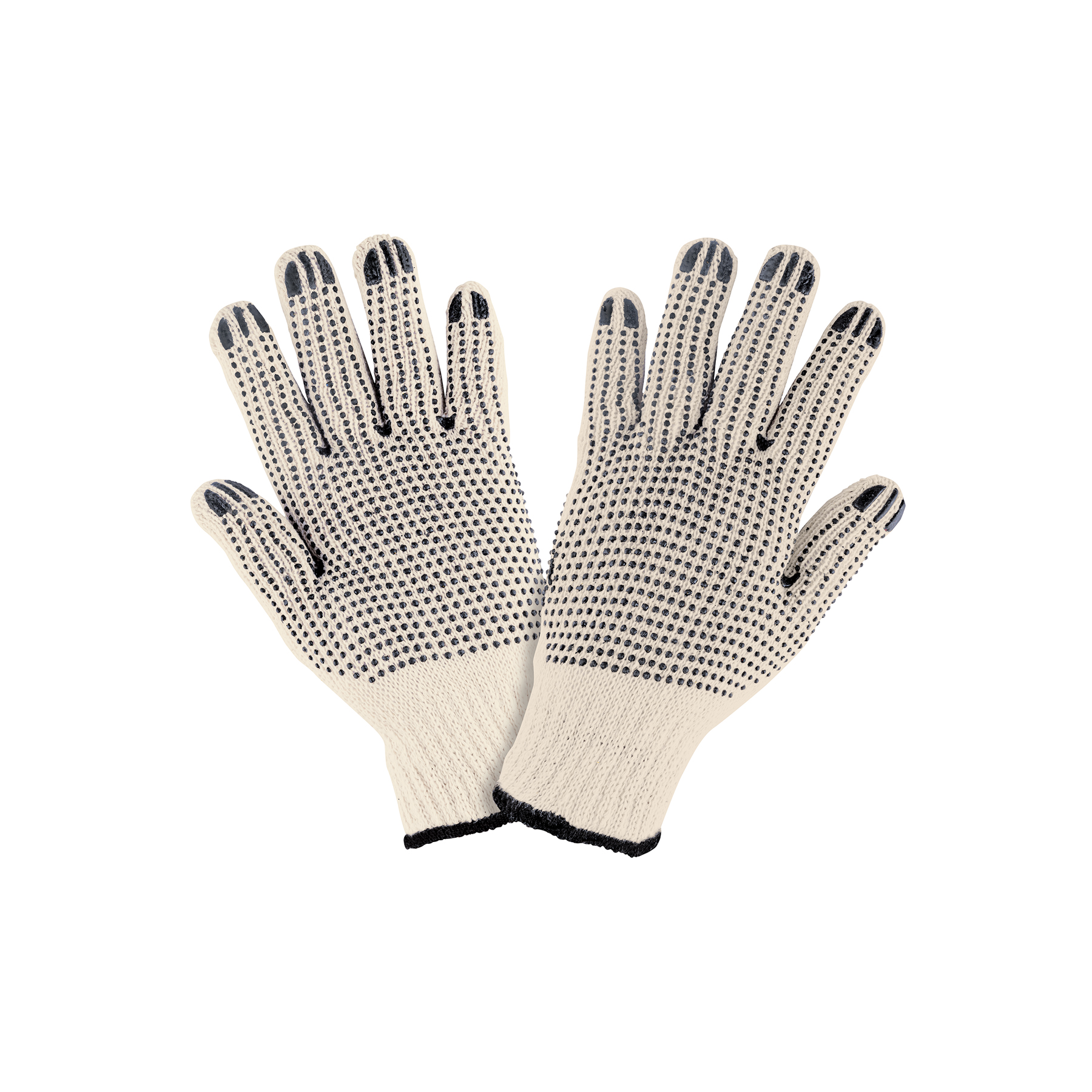 Guantes de algodón con puntos de PVC en palma y dorso,PRETUL