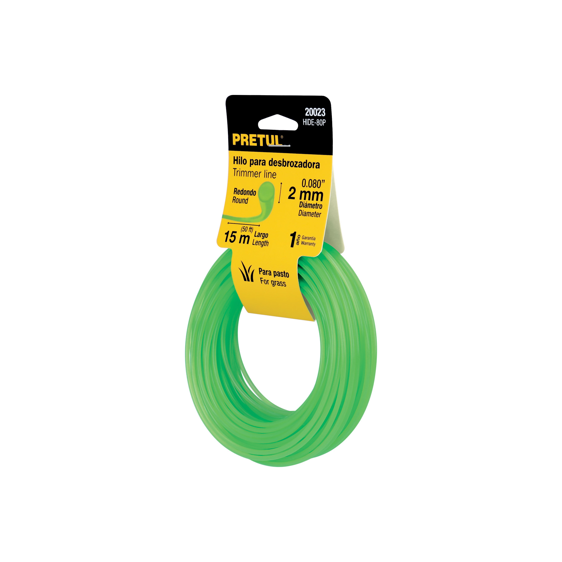 Hilo redondo, para desbrozadora, 2mm x15m, tarjeta, PRETUL