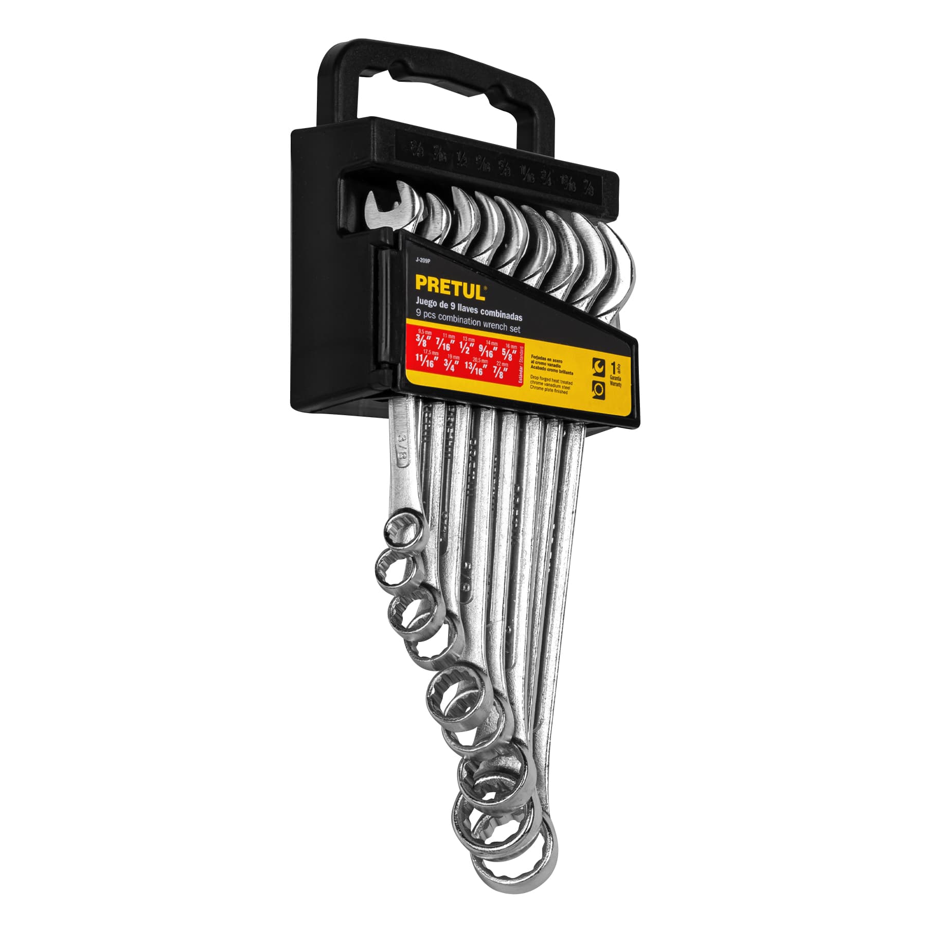 Juego de 9 llaves combinadas std, PRETUL
