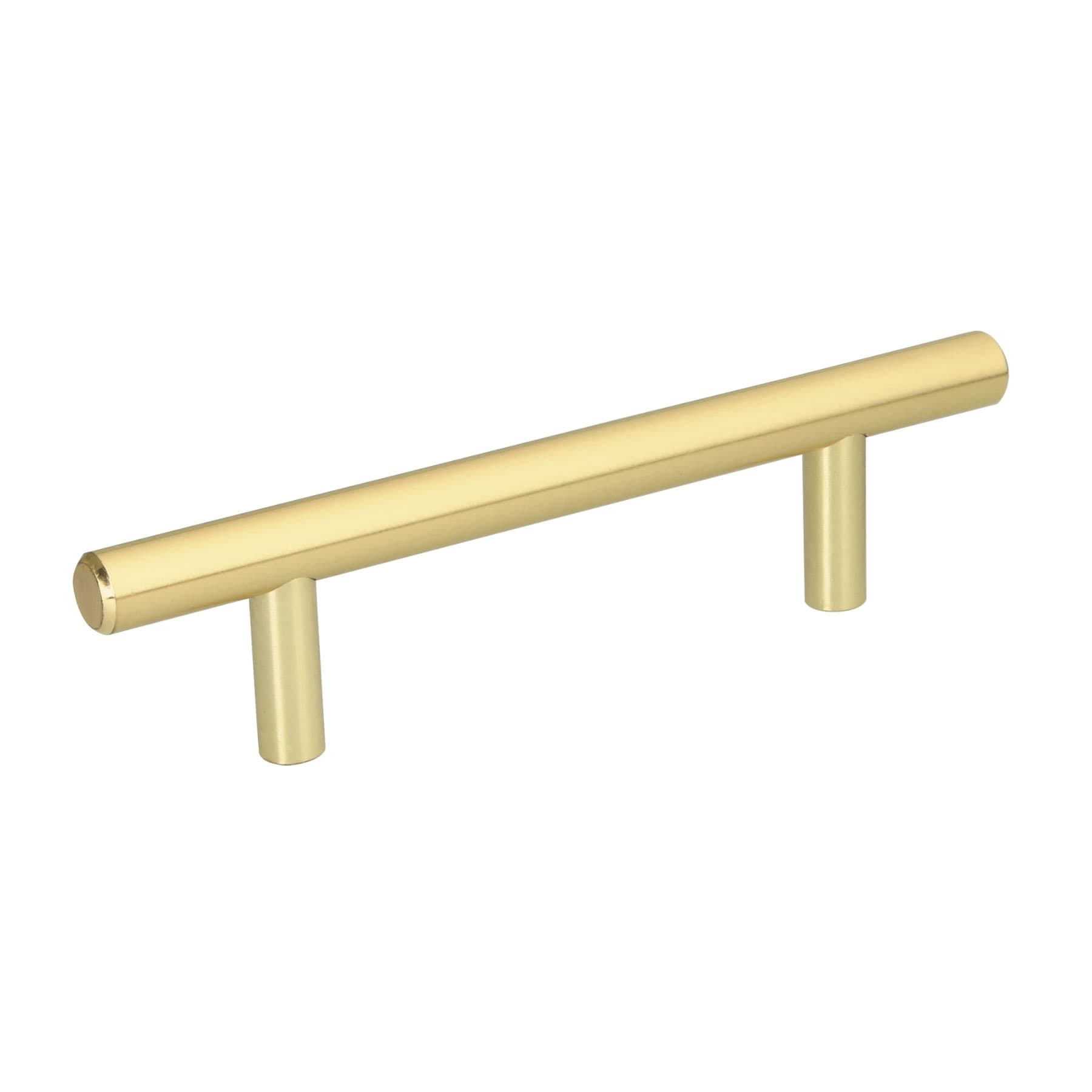 Jaladera de acero, 96mm, línea Cilindro, latón brillante