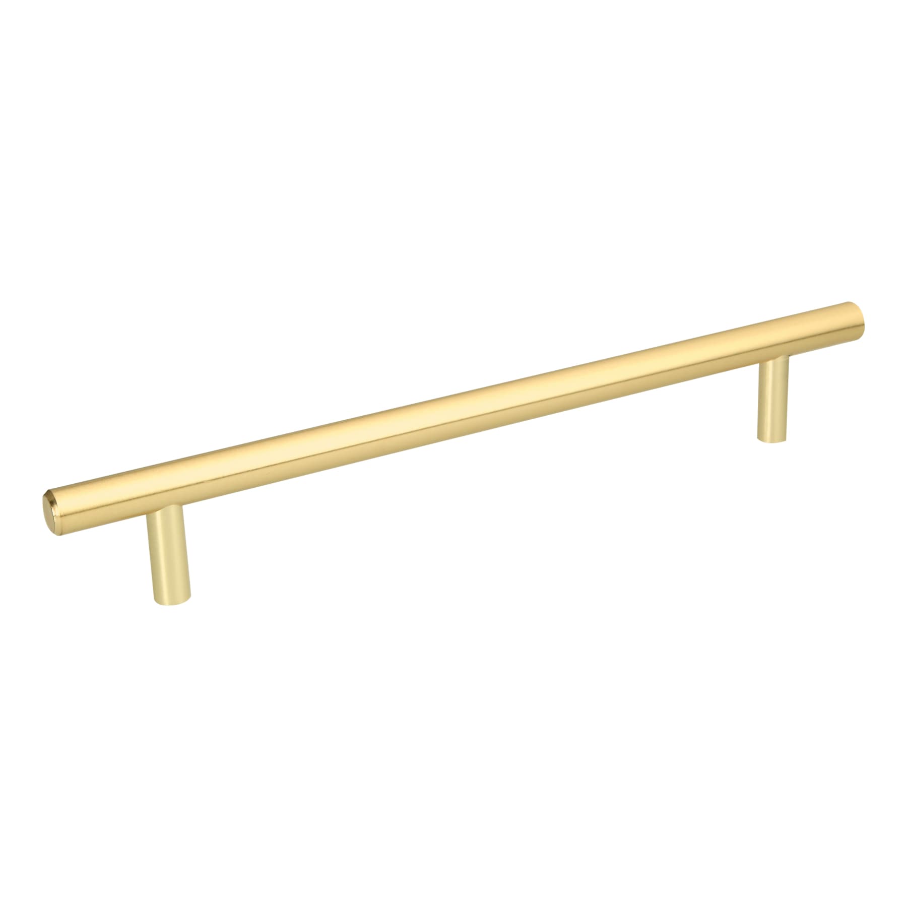 Jaladera de acero, 192mm, línea Cilindro, latón brillante