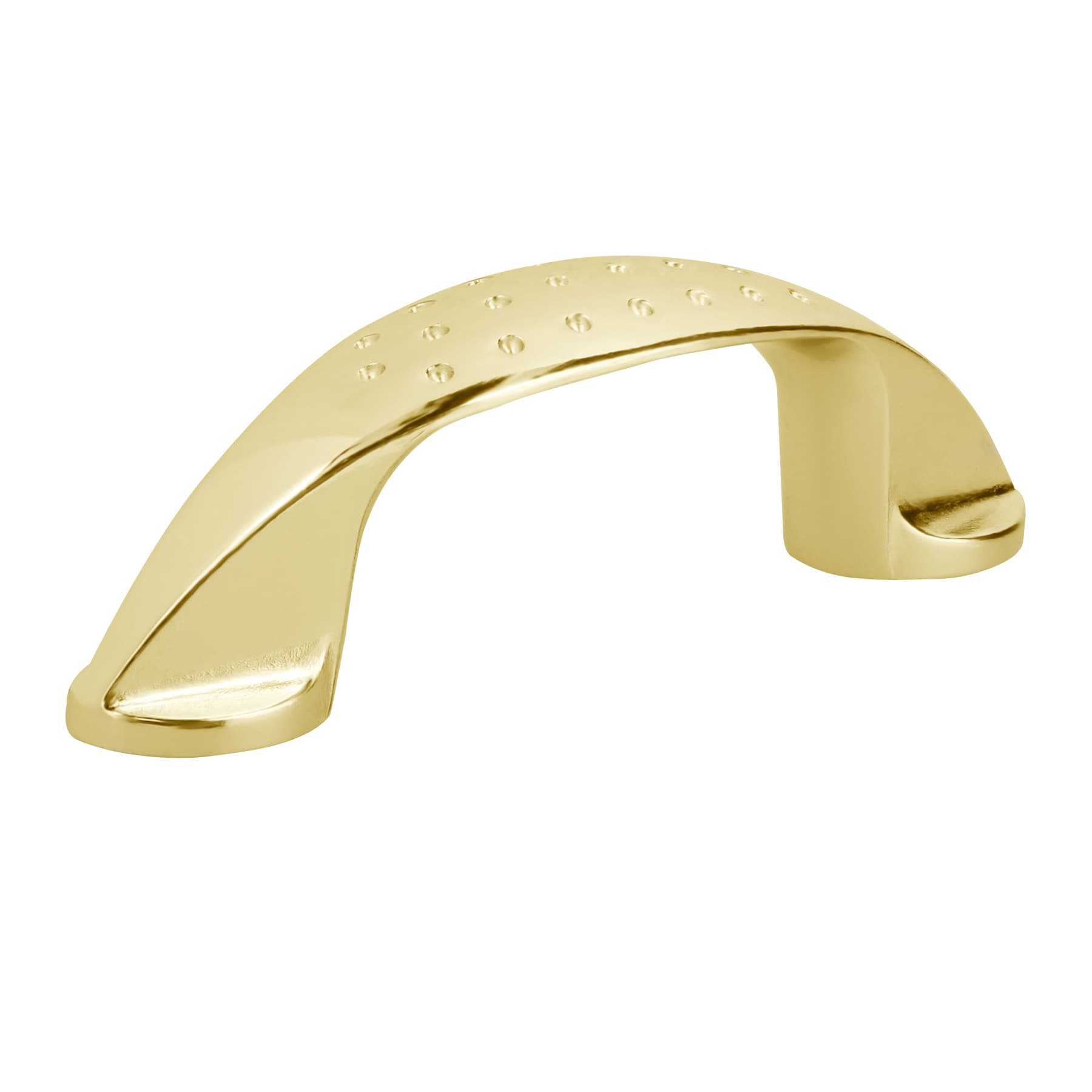 Jaladera de 64mm, línea Elipse, latón brillante, HERMEX