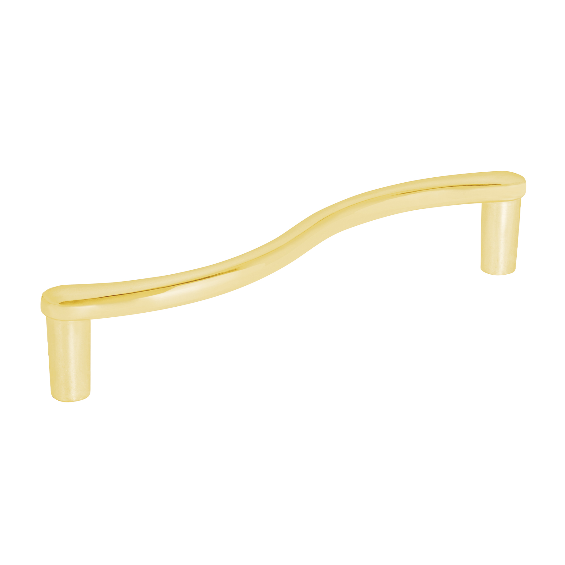 Jaladera de 96mm, línea Toledo, latón brillante, HERMEX