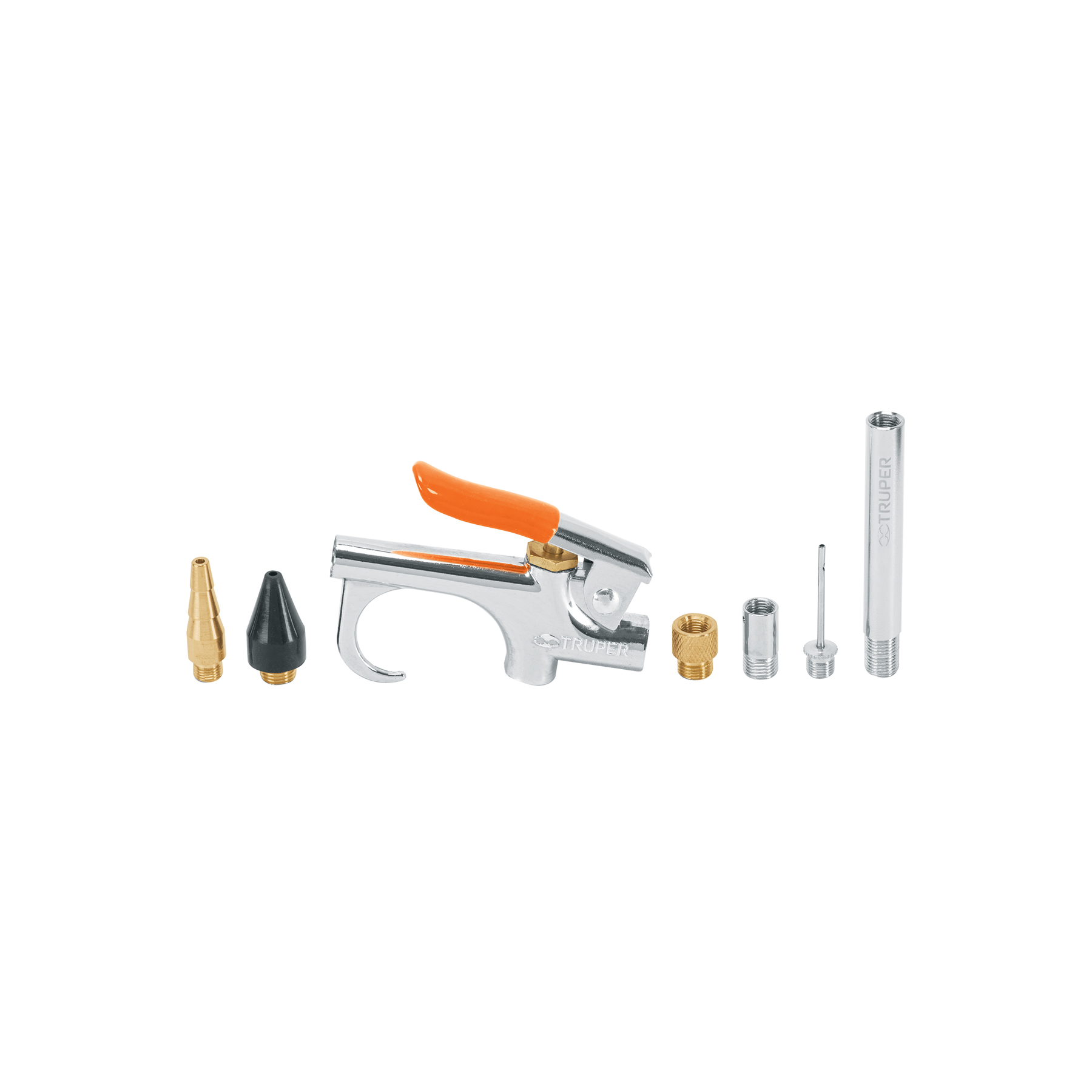 Juego pistola sopleteadora,2 boquillas,4 accesorios, TRUPER