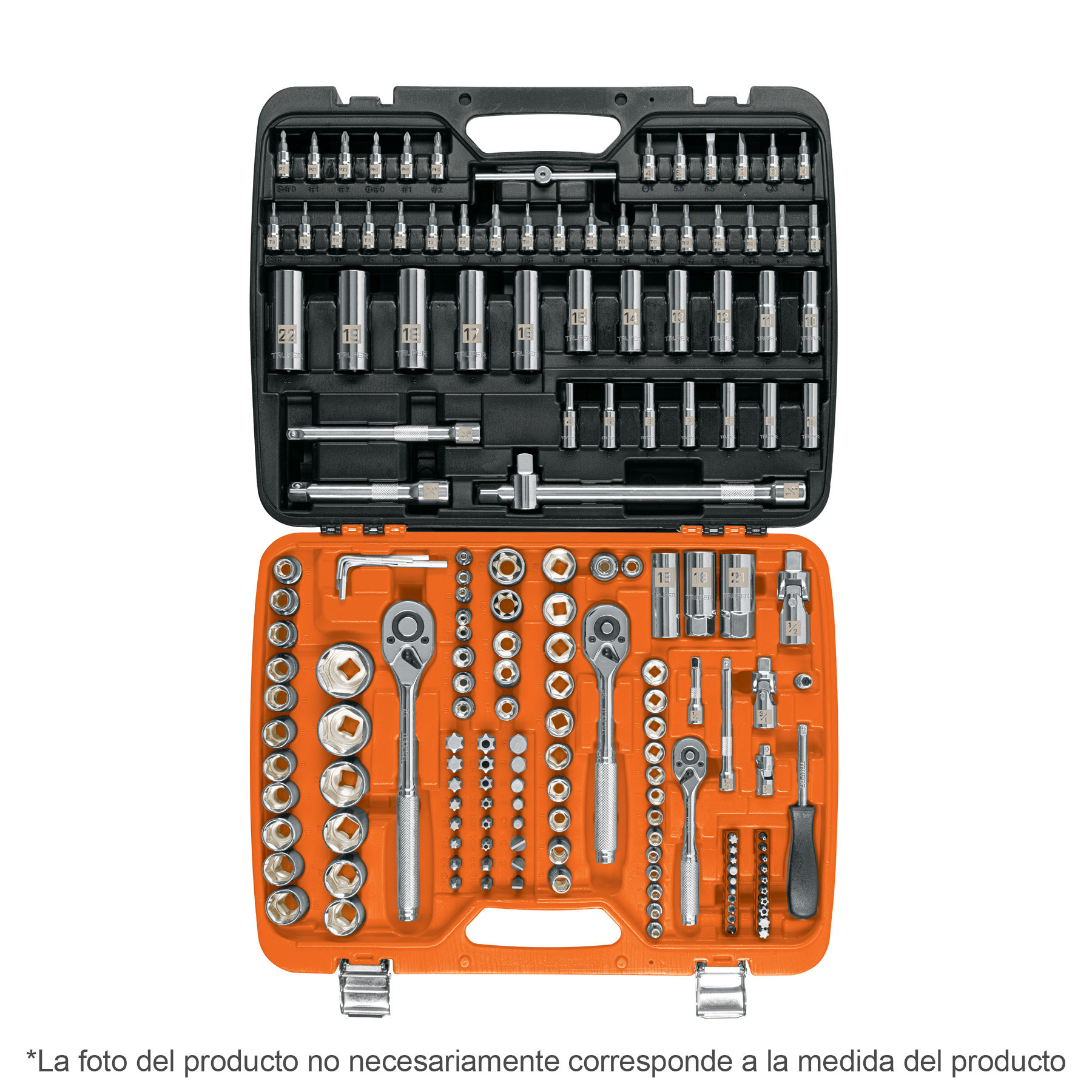 Juego de 172 herramientas 1/4', 3/8' y 1/2' mm p/mecánico