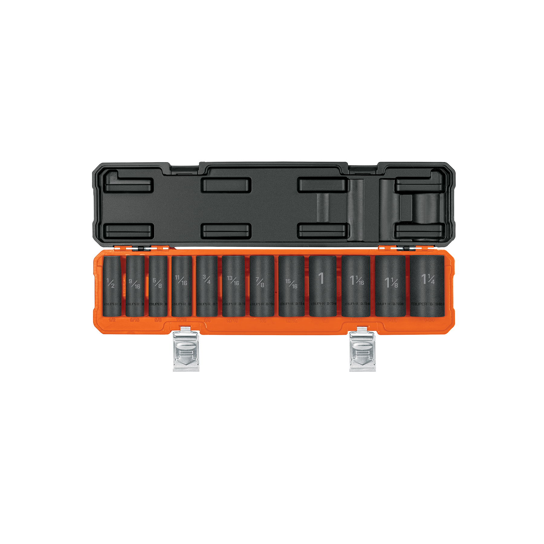 Juego de 12 dados largos cuadro 1/2' de impacto 6 puntas std