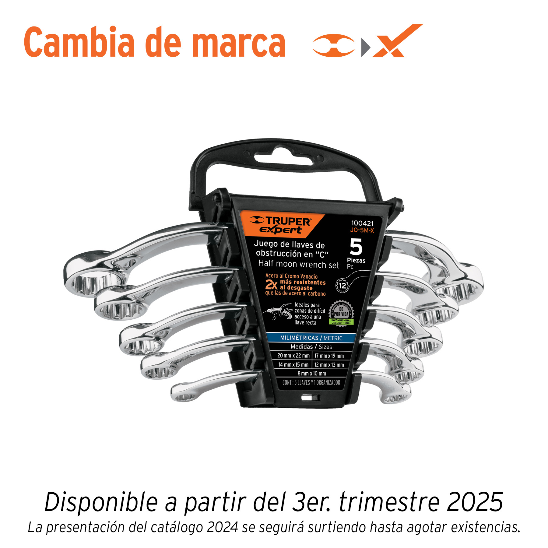 Juego de 5 llaves pulidas de obstrucción en 'C' mm, EXPERT