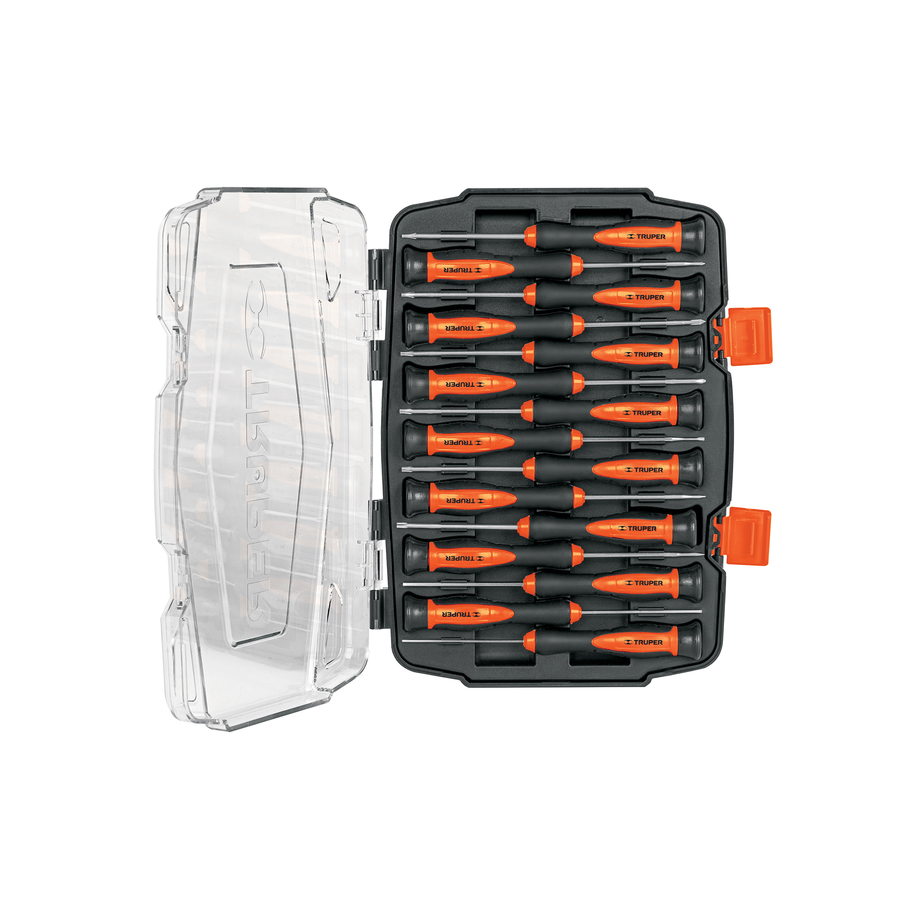 Juego con 15 desarmadores largos de precisión, Truper