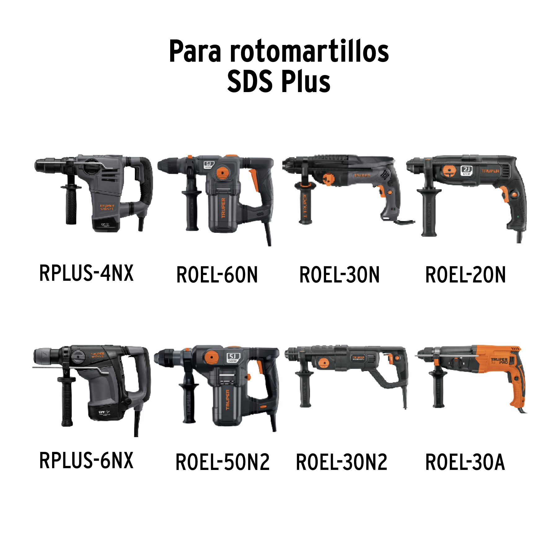 Juego de 6 brocas y cinceles SDS plus en estuche, Truper - Imagen 2