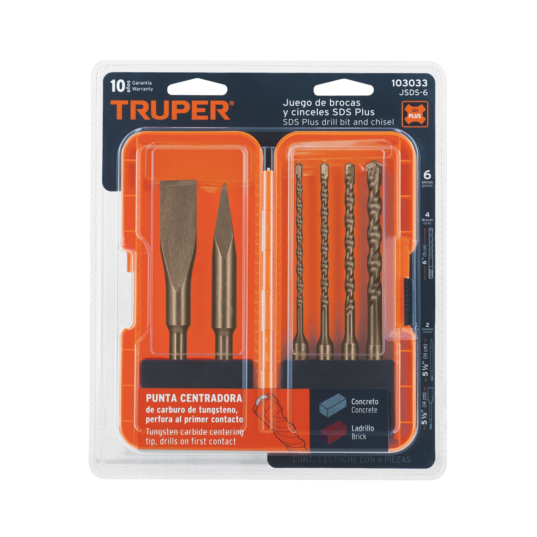 Juego de 6 brocas y cinceles SDS plus en estuche, Truper - Imagen 4