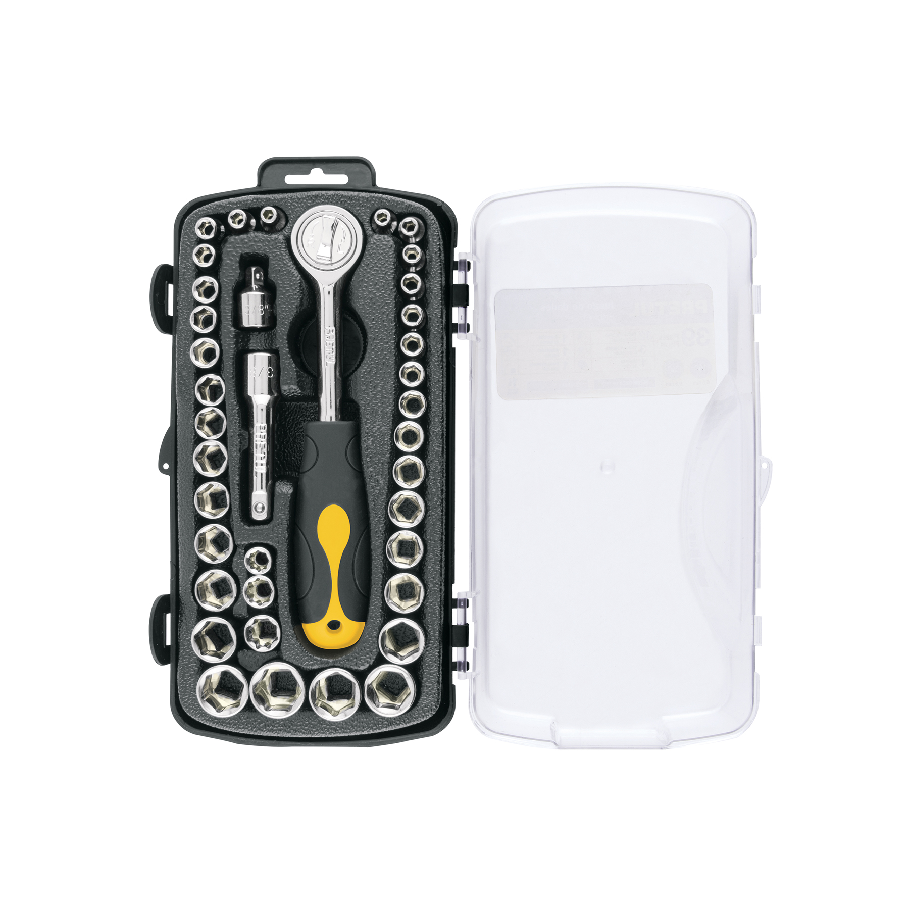 Juego de 39 herramientas 1/4' y 3/8' para mecánico, Pretul