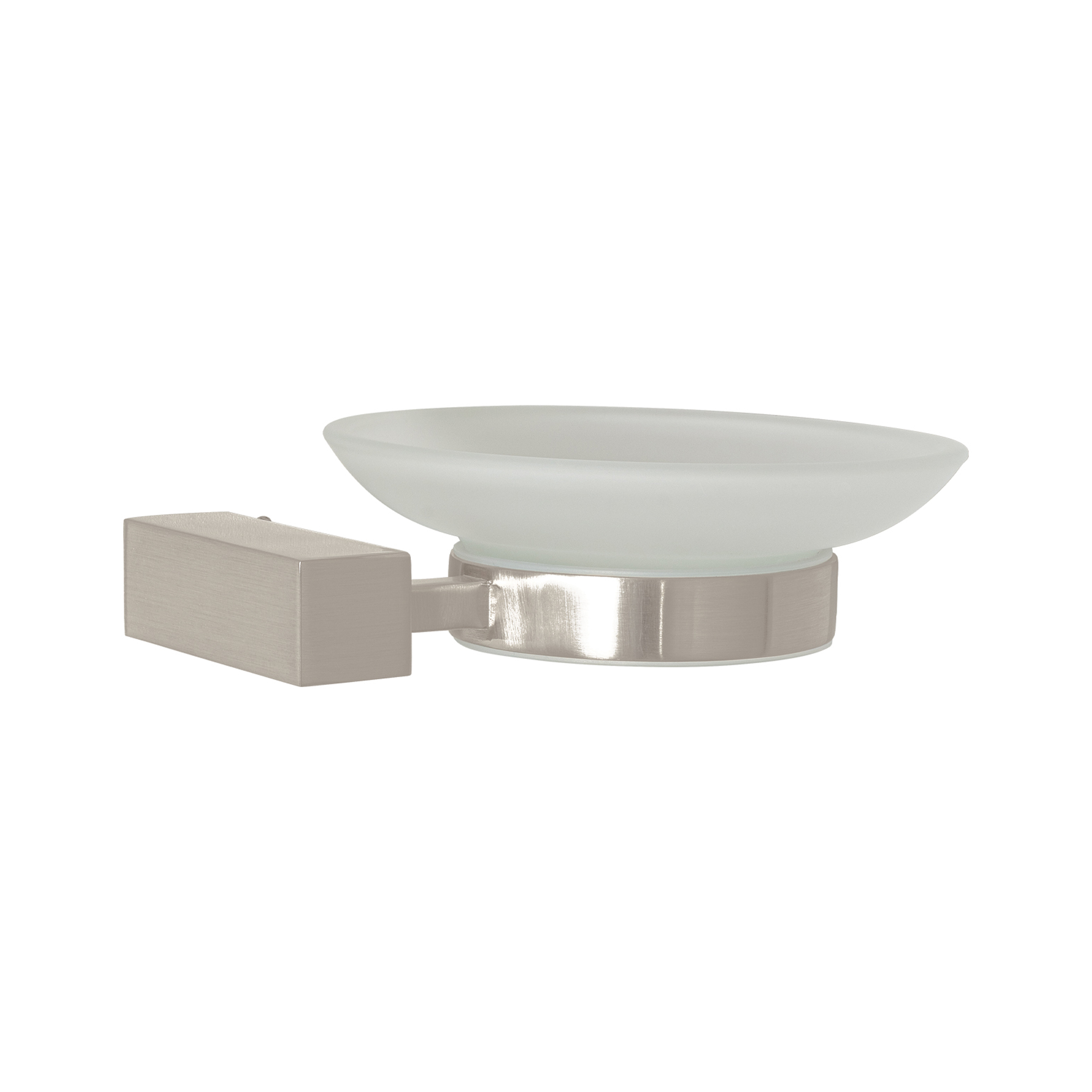 Jabonera con plato de vidrio, satín, FOSET KUBO