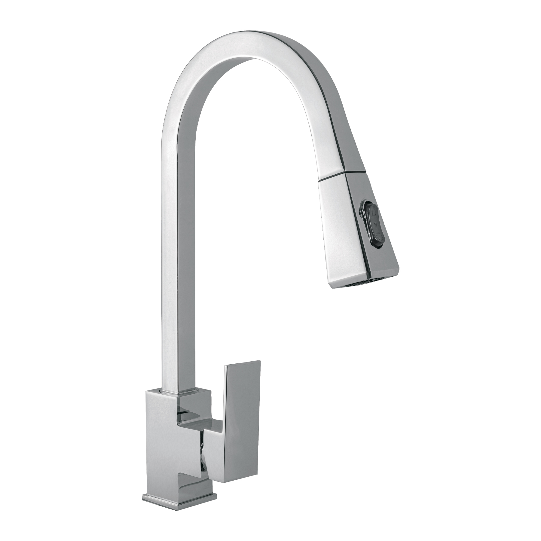 Monomando nariz retráctil para fregadero,cromo, FOSET KUBO